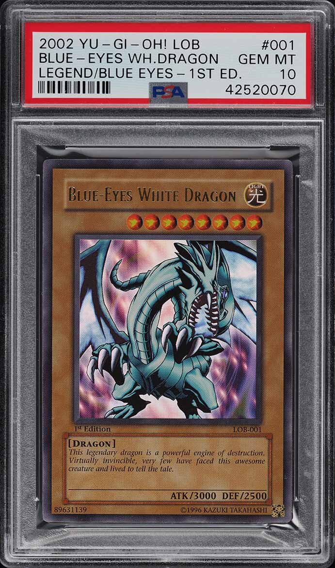 2002 Yu-Gi-Oh! LOB 1st Edition Blue-Eyes White Dragon #LOB-001 PSA 10 GEM MINTSIGN IN TO CONTACT PWCC</a>