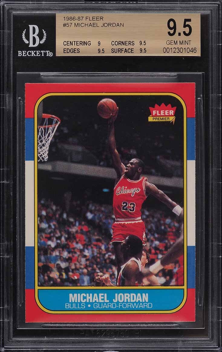 1986 Fleer Basketball Michael Jordan ROOKIE RC #57 BGS 9.5 GEM MINTSIGN IN TO CONTACT PWCC</a>