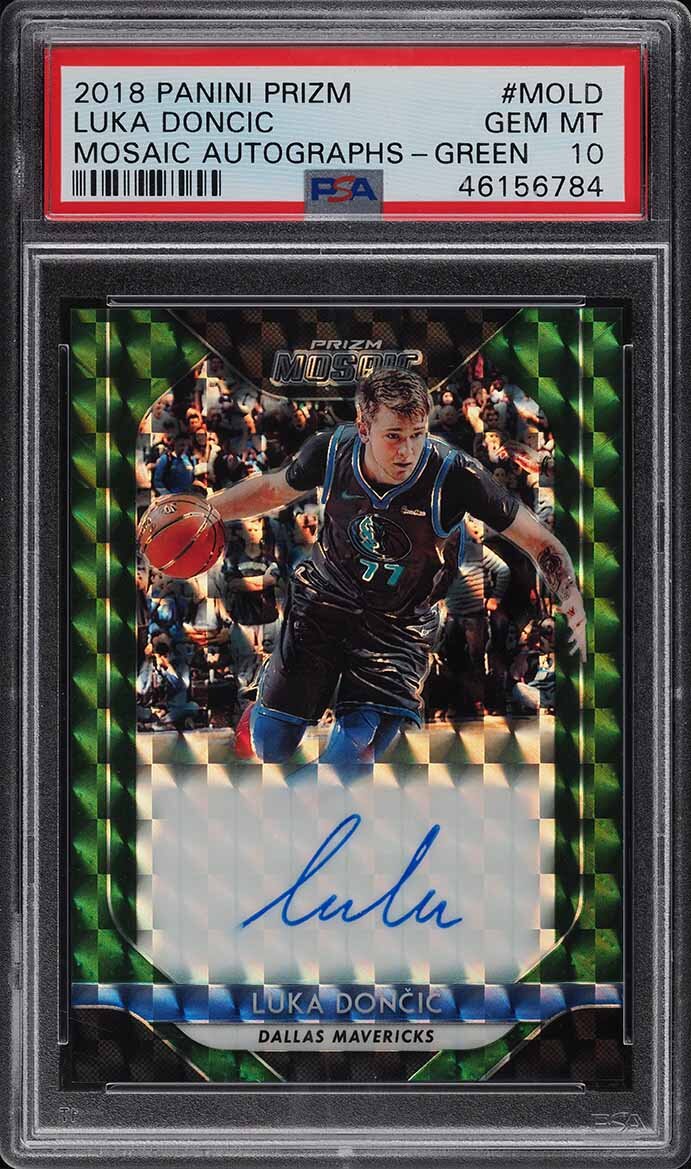 2018 Panini Mosaic Prizm Green Luka Doncic ROOKIE RC AUTO 1/5 #MOLD PSA 10 GEMSIGN IN TO CONTACT PWCC</a>
