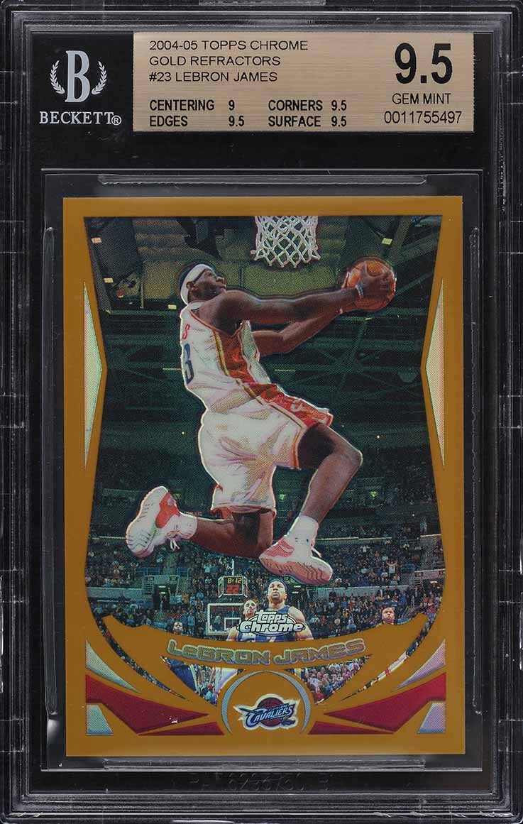 2004 TOPPS CHROME GOLD REFRACTOR LEBRON JAMES /99 #23 BGS 9.5 GEM MINTSIGN IN TO CONTACT PWCC</a>
