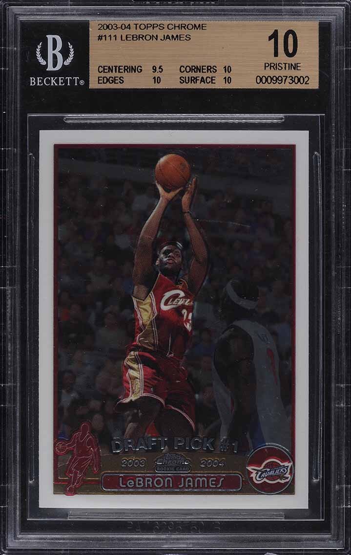 2003 TOPPS CHROME LEBRON JAMES ROOKIE RC #111 BGS 10 PRISTINE