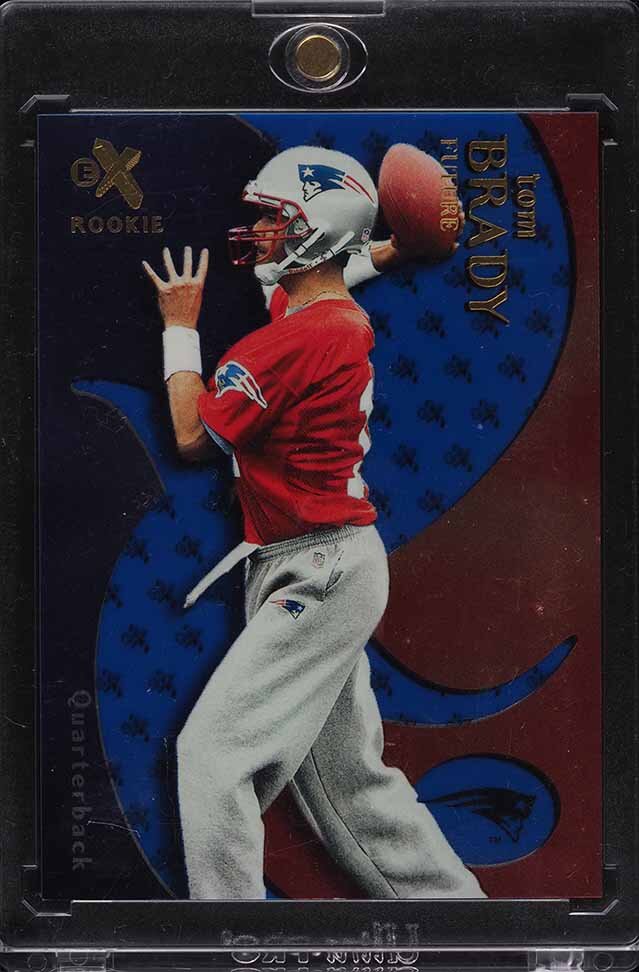 2000 E-X ESSENTIAL CREDENTIALS FUTURE TOM BRADY ROOKIE RC /25 #122
