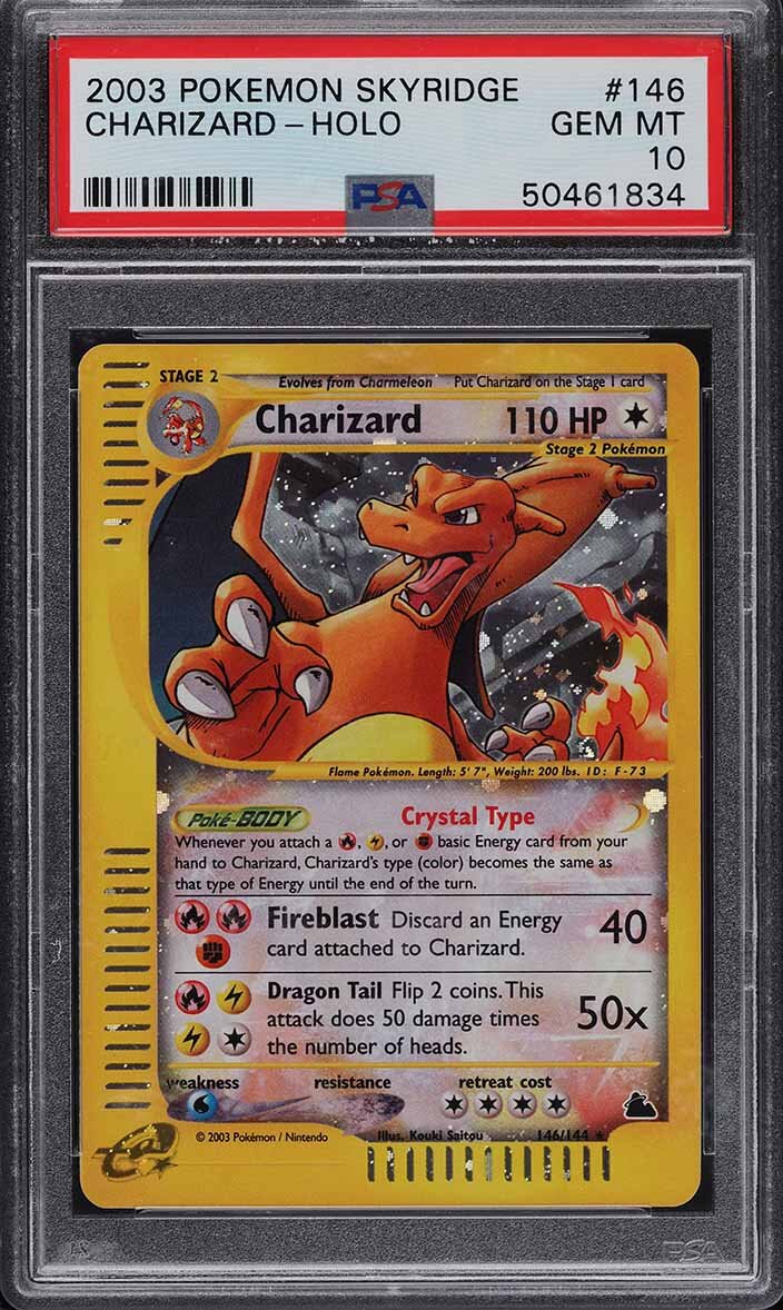 2003 POKEMON SKYRIDGE HOLO CRYSTAL CHARIZARD #146 PSA 10 GEM MINT