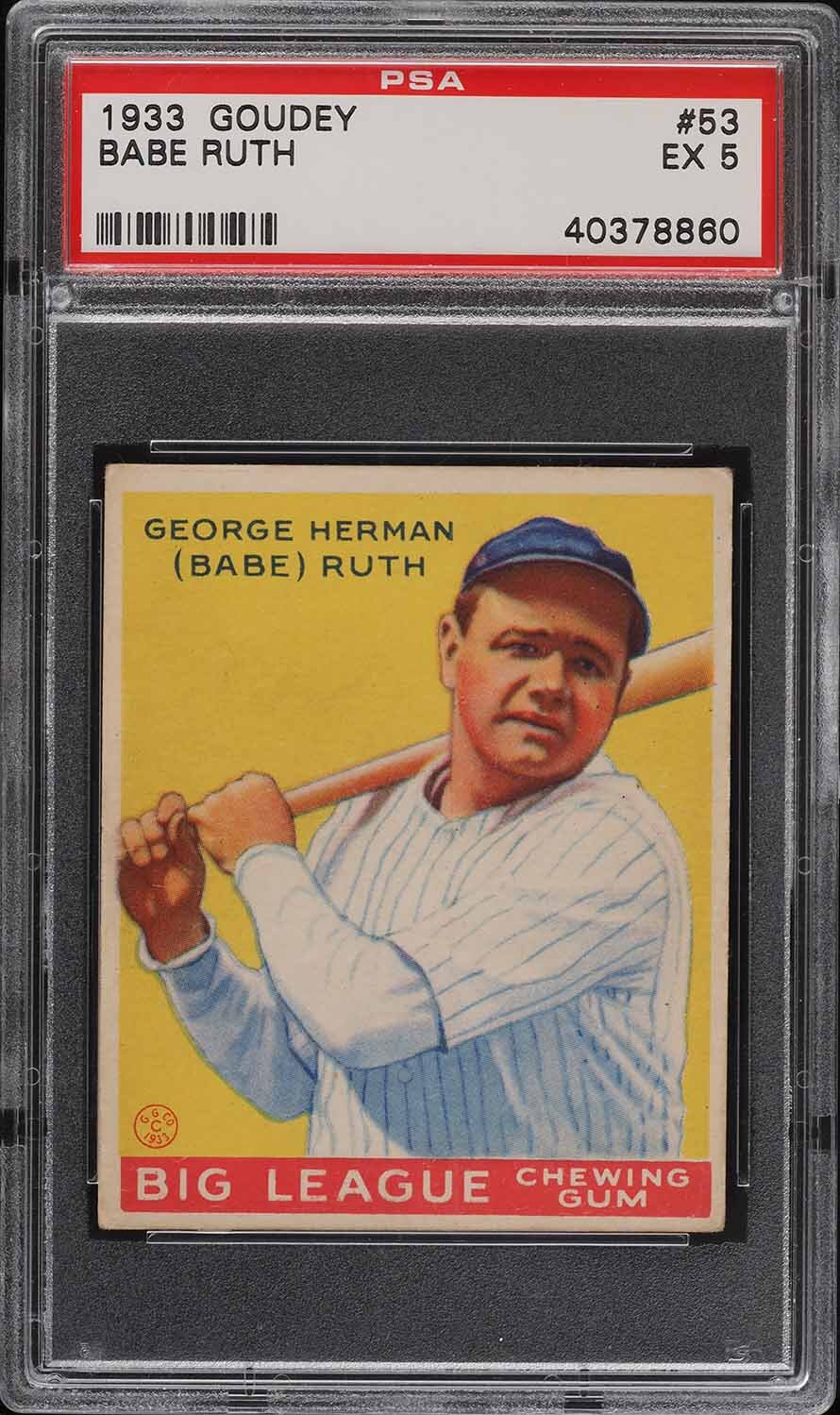 1933 GOUDEY BABE RUTH #53 PSA 5 EX (PWCC-A)