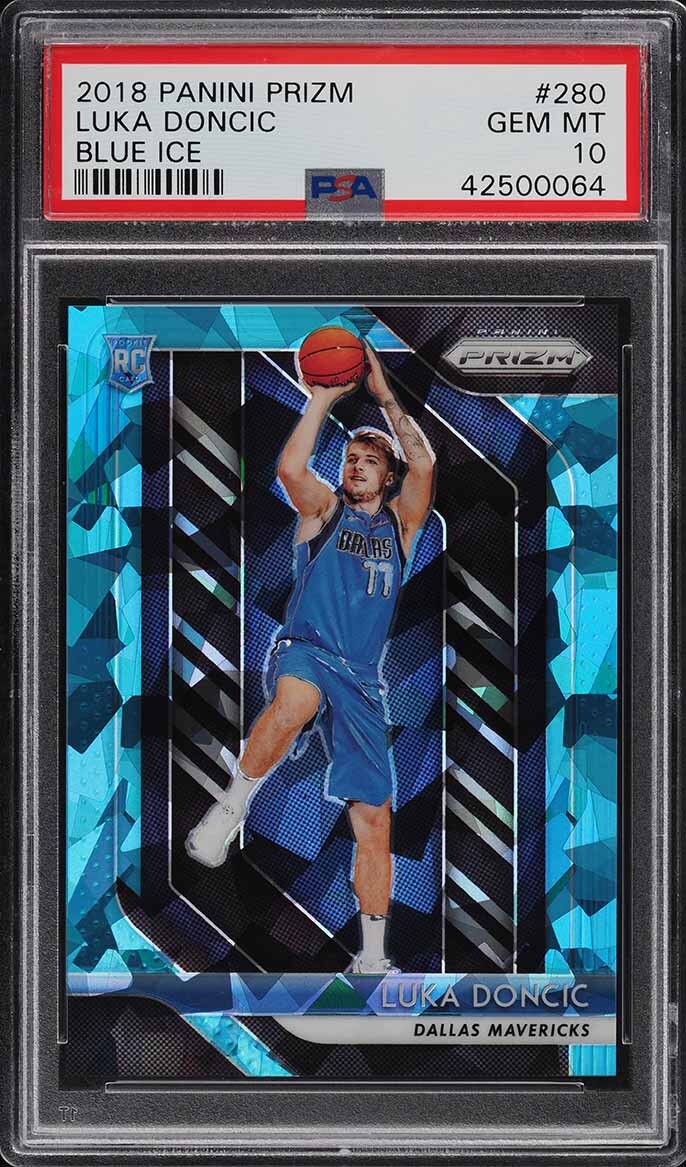 2018 PANINI PRIZM BLUE ICE LUKA DONCIC ROOKIE RC /99 #280 PSA 10 GEM MINT