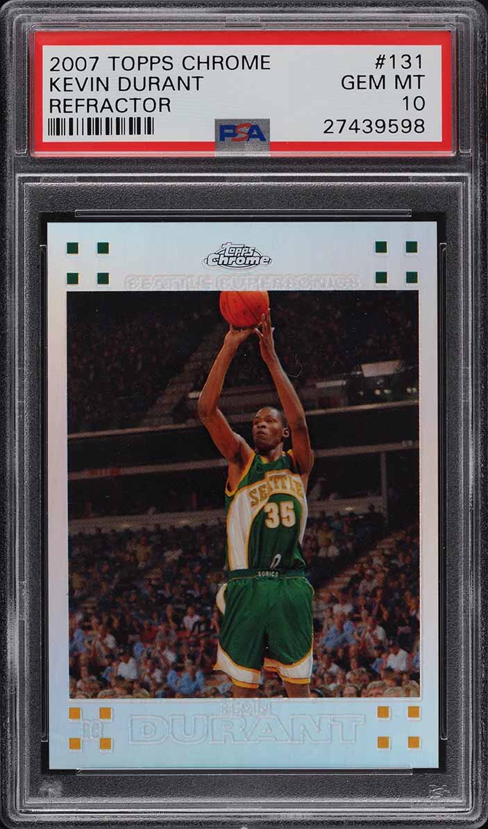 2007 TOPPS CHROME REFRACTOR KEVIN DURANT ROOKIE RC /1499 #131 PSA 10 GEM MINT