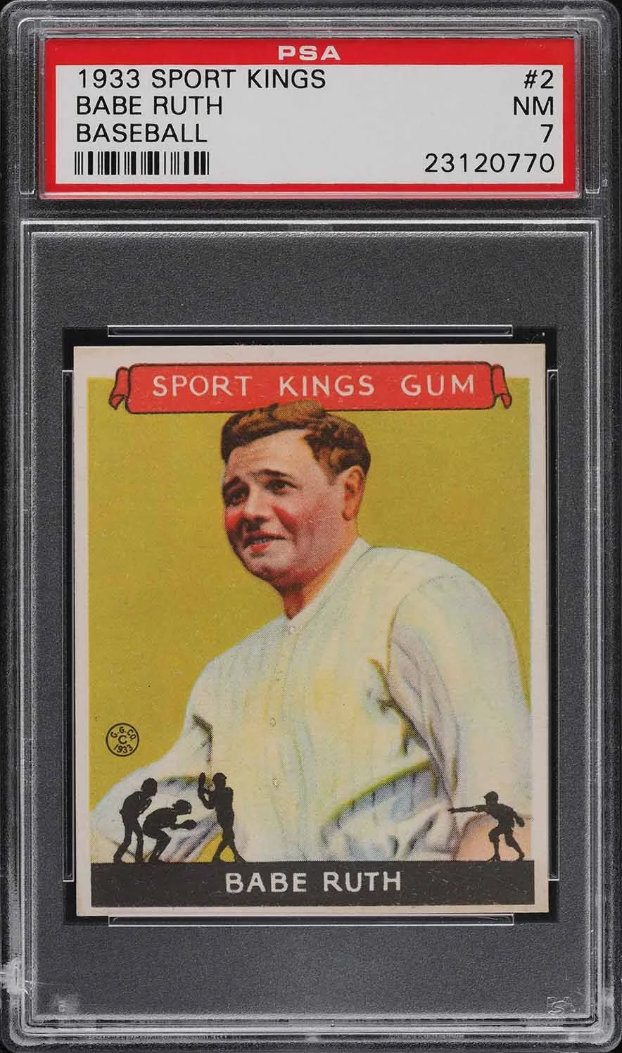 1933 GOUDEY SPORT KINGS BABE RUTH #2 PSA 7 NRMT (PWCC-A)
