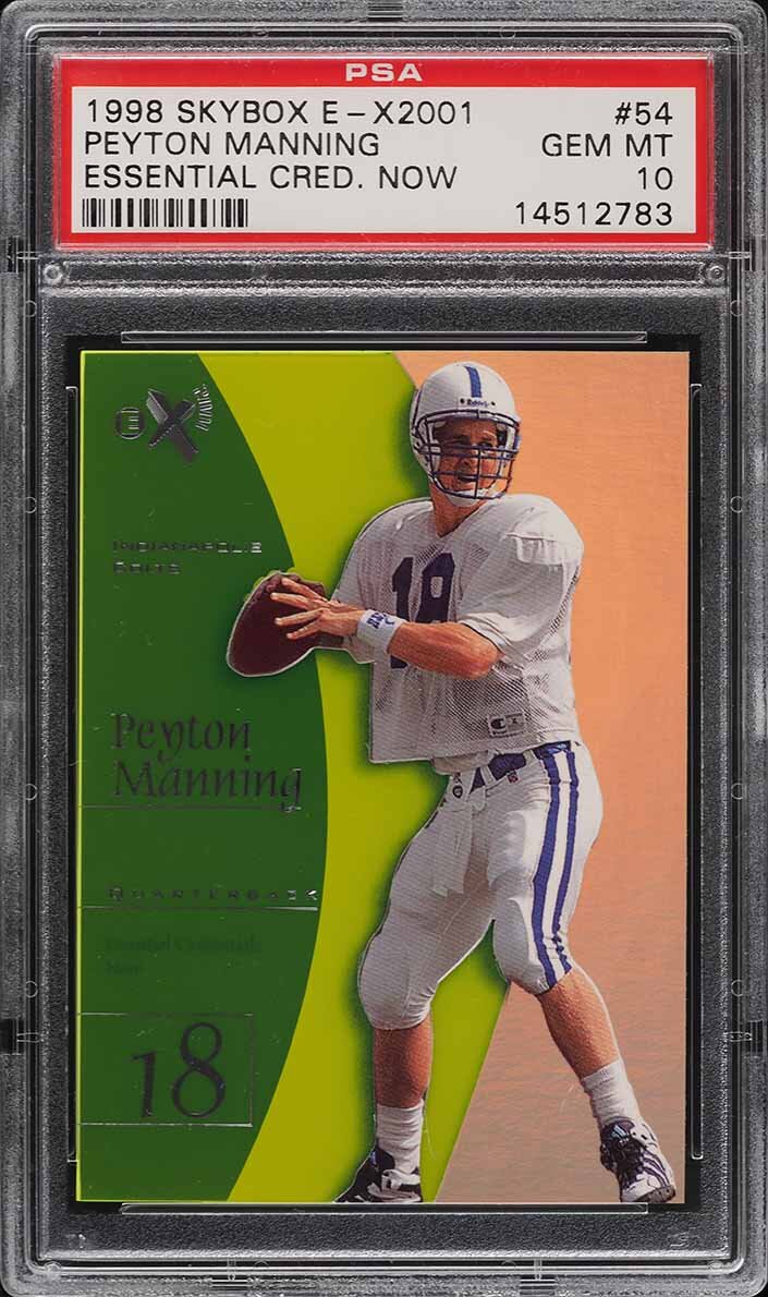 1998 SKYBOX E-X2001 ESSENTIAL CREDENTIALS NOW PEYTON MANNING ROOKIE /54 PSA 10