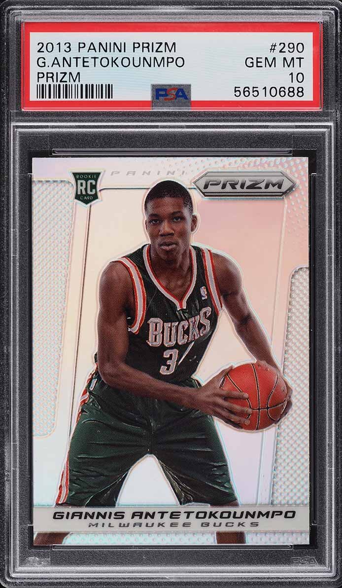 2013 PANINI PRIZM SILVER PRIZMS GIANNIS ANTETOKOUNMPO ROOKIE #290 PSA 10 GEM MT