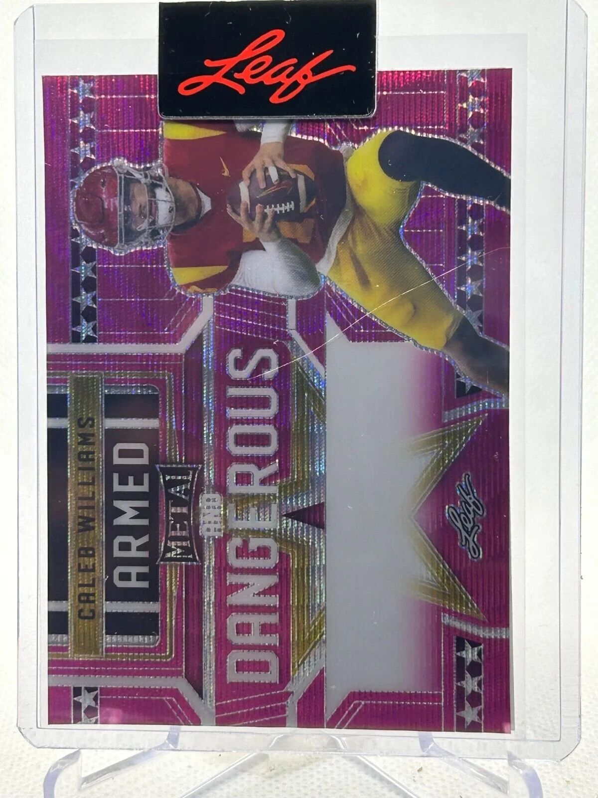 2023 Leaf Metal Caleb Williams Armed And Dangerous 1/1 Pink SP Press Proof