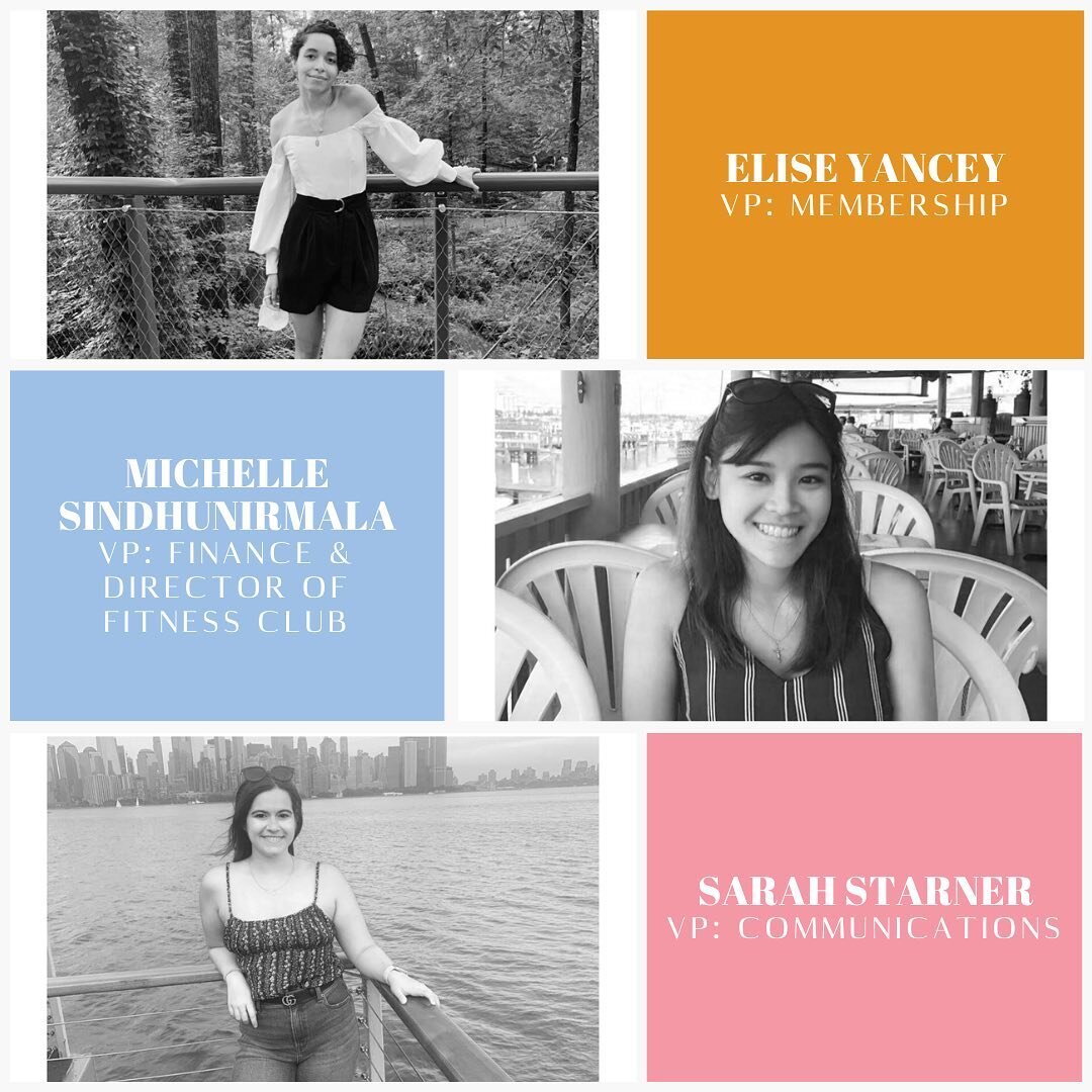 Get to know the new NYC DG Executive Board: 
⚓️ Elise Yancey, VP Membership 
⚓️ Michelle Sindhunirmala, VP Finance &amp; Director of Fitness Club
⚓️ Sarah Starner, VP Communications