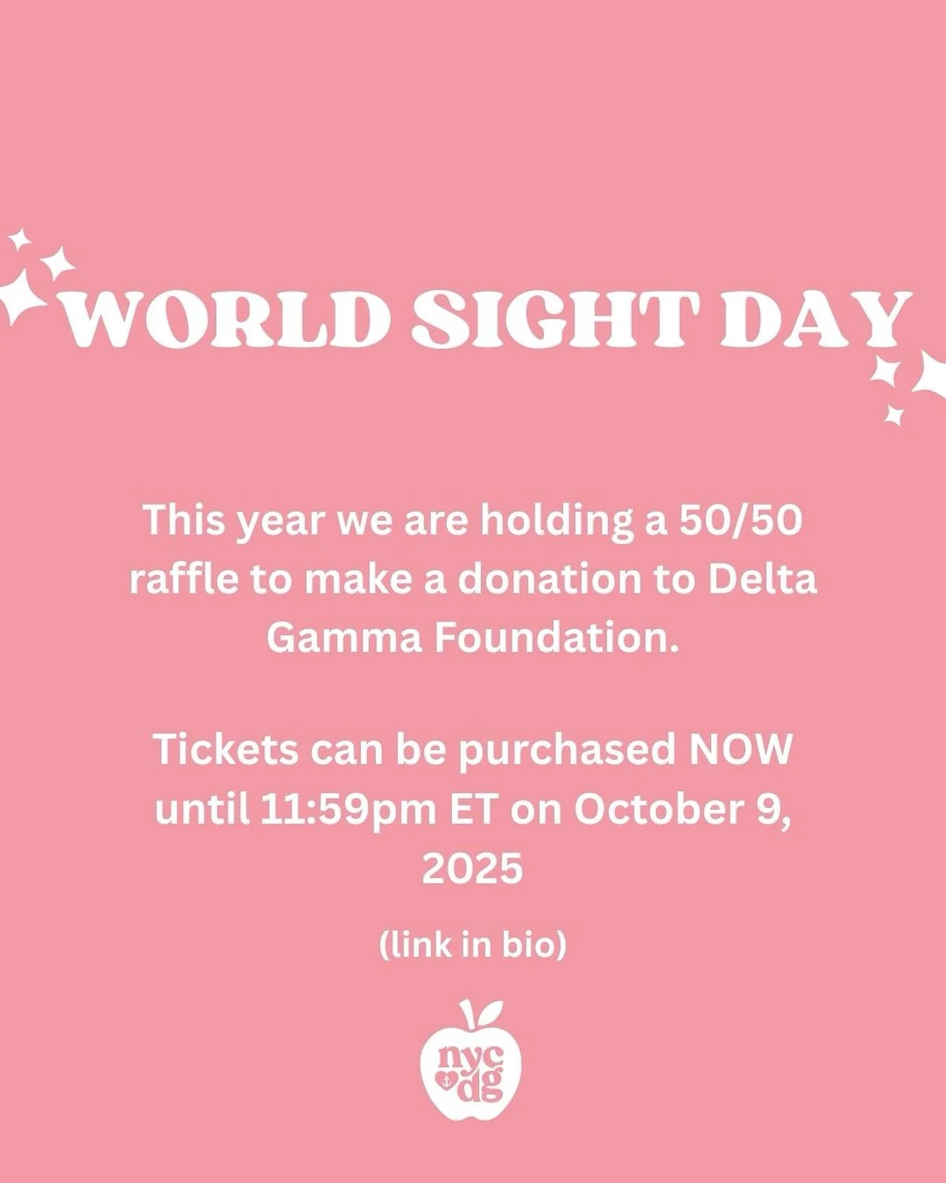 👀✨ This World Sight Day (October 9, 2025) we&rsquo;re giving back and giving you the chance to win BIG with our 50/50 Raffle benefitting the Delta Gamma Foundation! 💙

🎟️ Raffle Tickets:
&bull; $9 each
&bull; 5 for $40
&bull; 10 for $75 (+ small c