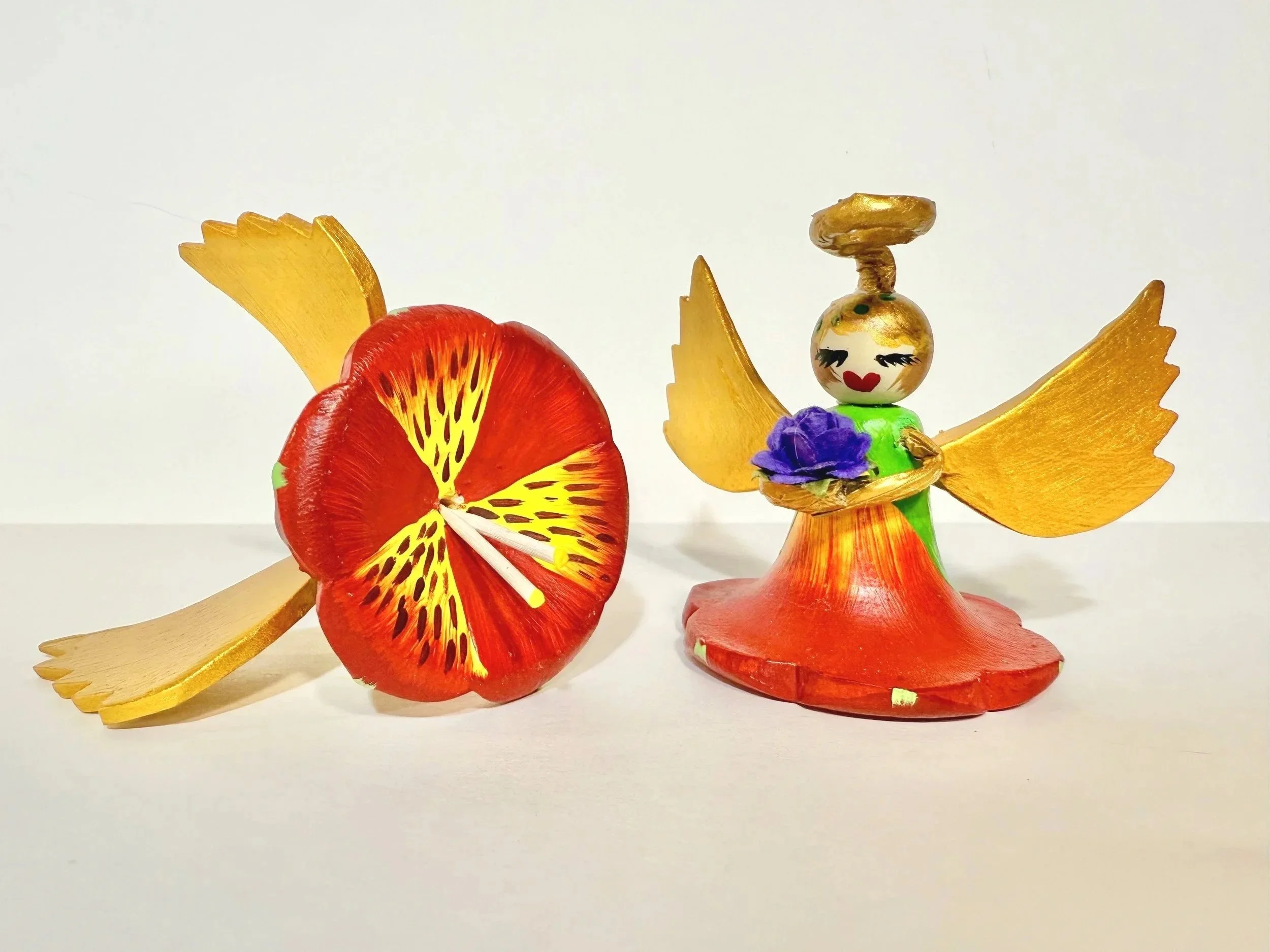 Red/Yellow Peruvian Lily Flower Angel