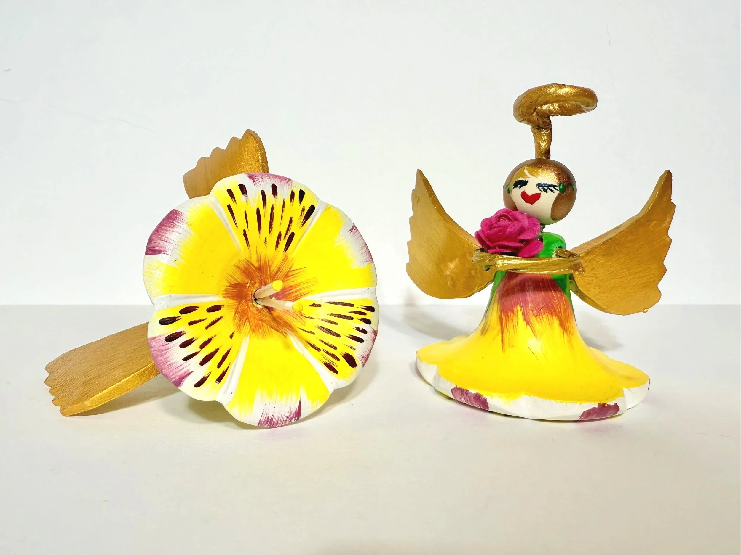 Variegated Yellow Peruvian Lily Flower Angel