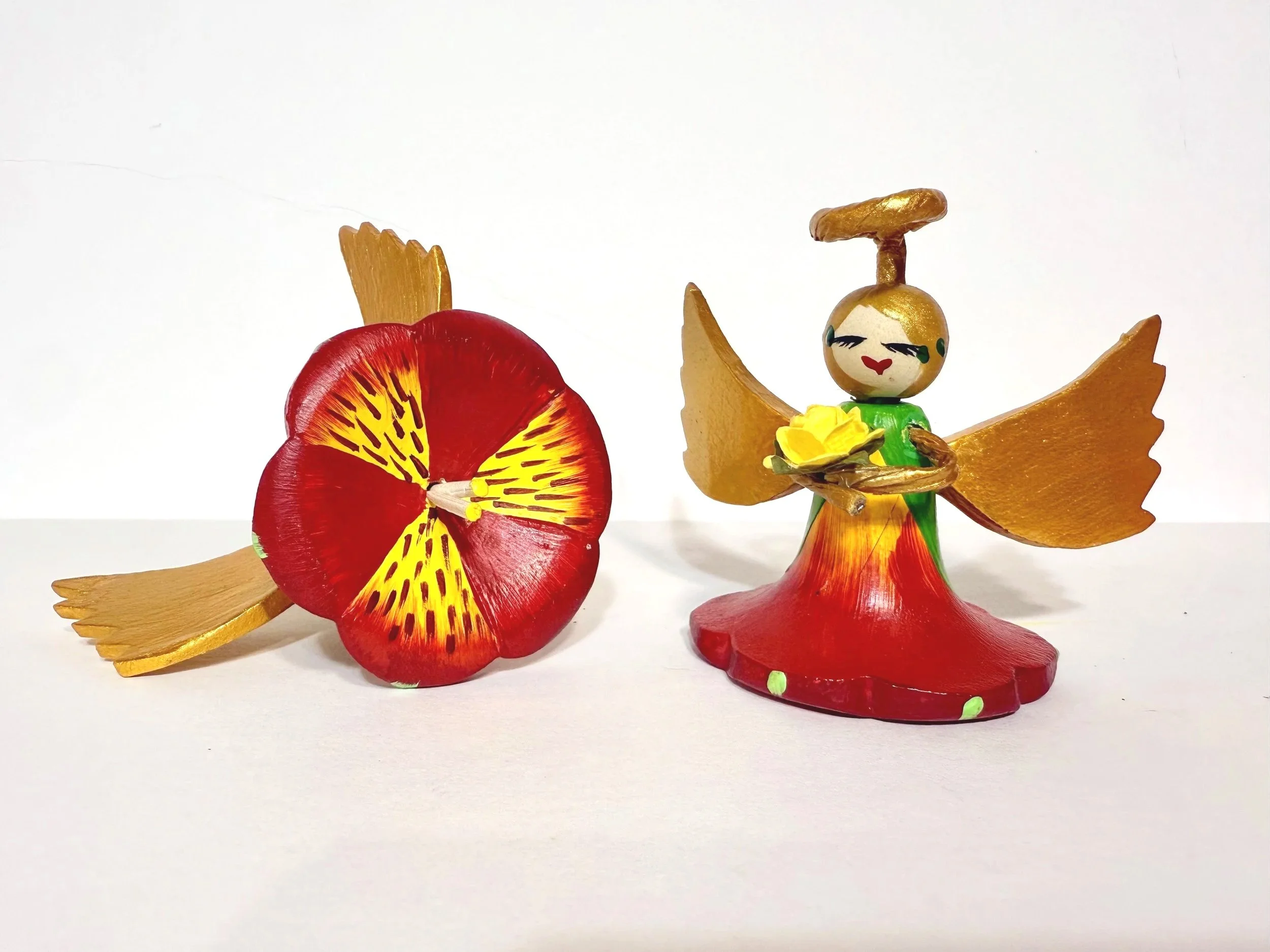 Red/Yellow Peruvian Lily Flower Angel