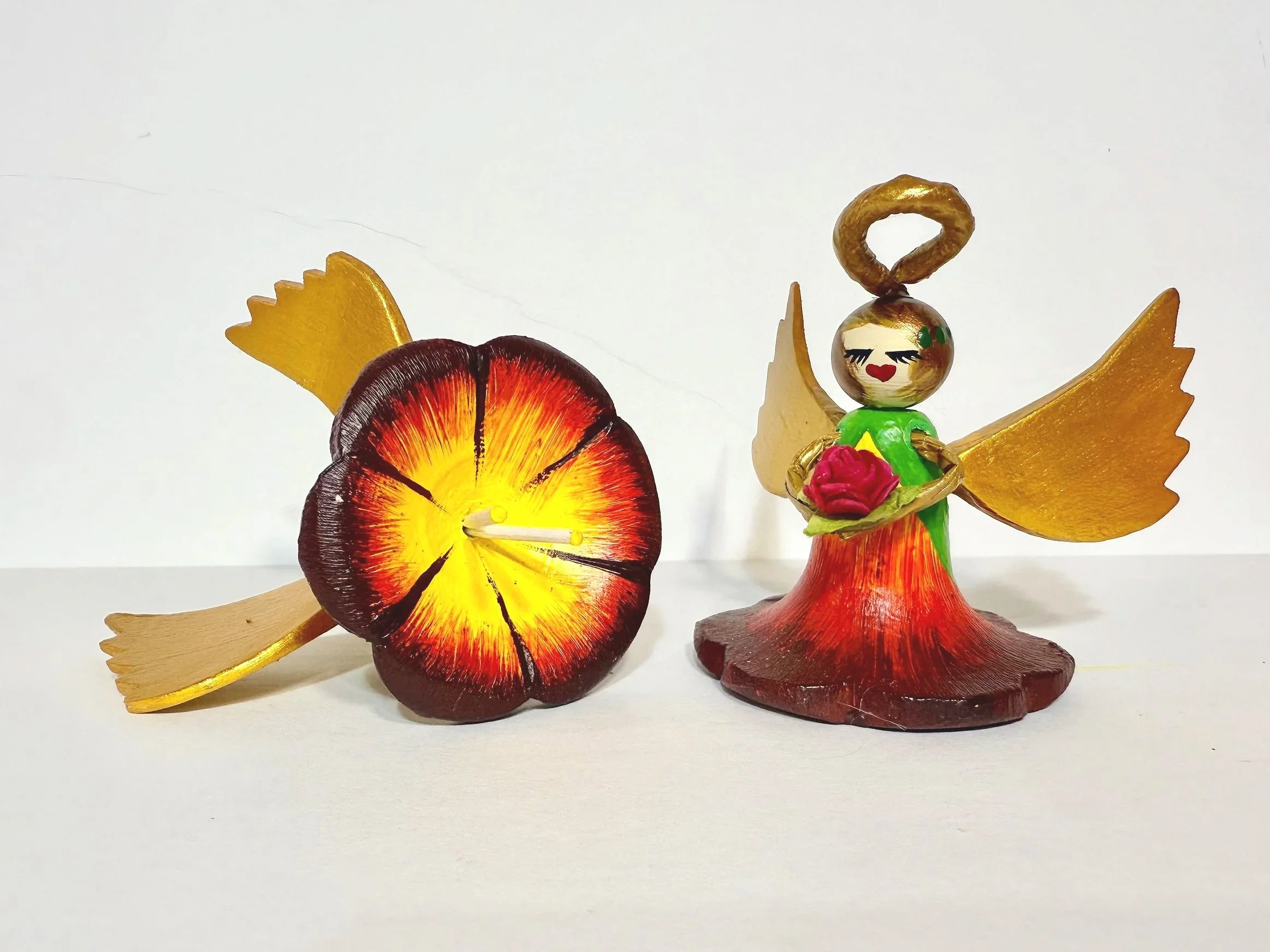 Dark Red/Yellow Petunia Flower Angel