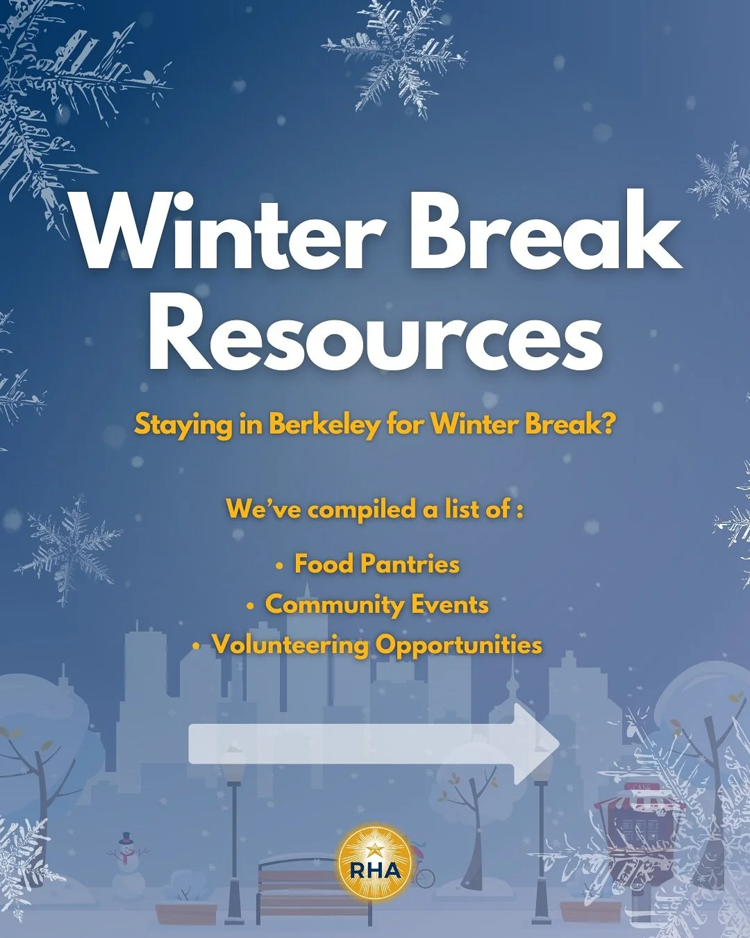 🐻 Staying in Berkeley for winter break?&nbsp;

Scroll through to find food resources, community events, and volunteer opportunities to attend throughout December and January ❄️

.

.

.

.
#ucberkeley #berkeley #college #university #rha #explorepage