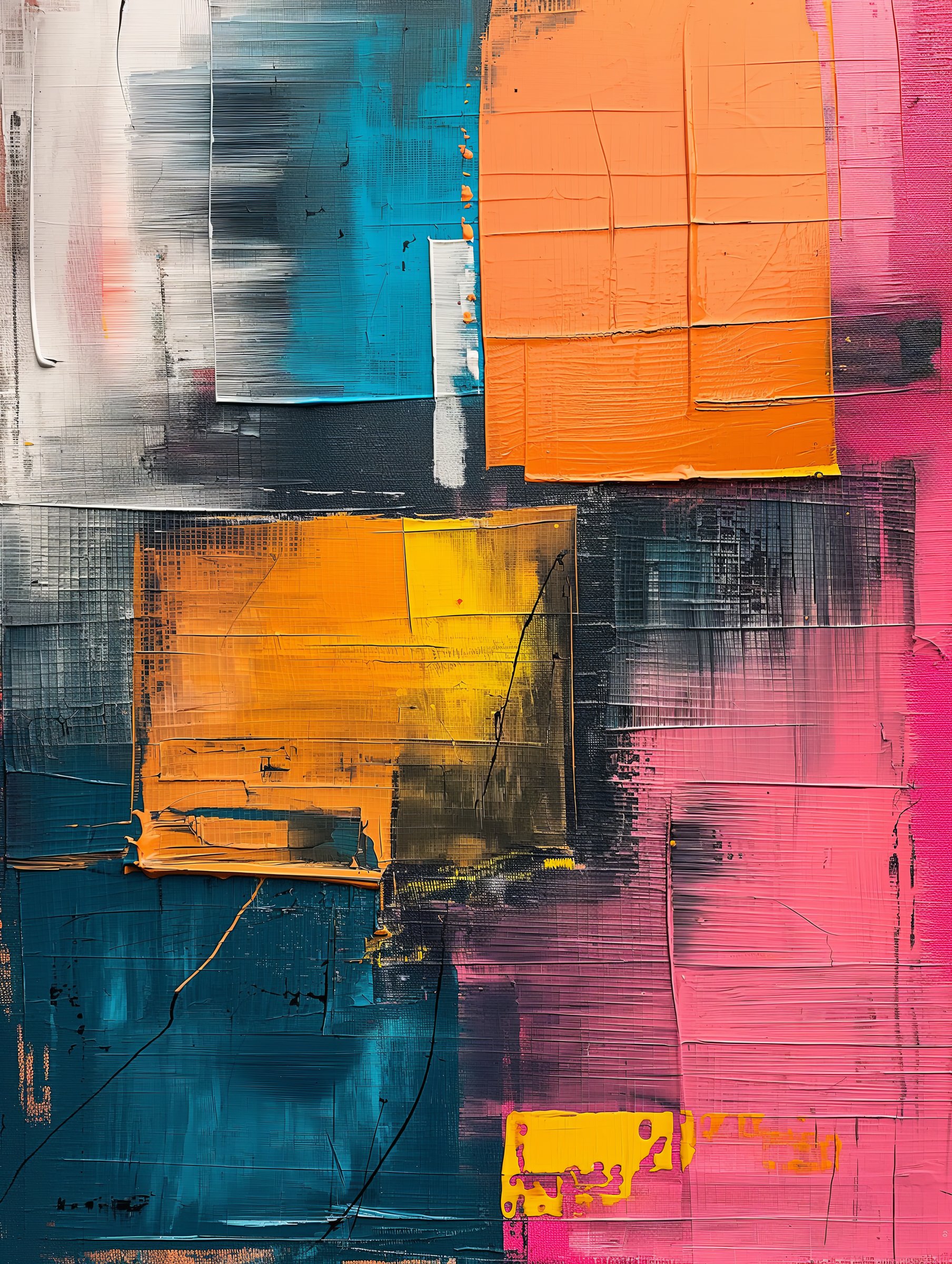 Teal, Pink and Tangerine 03