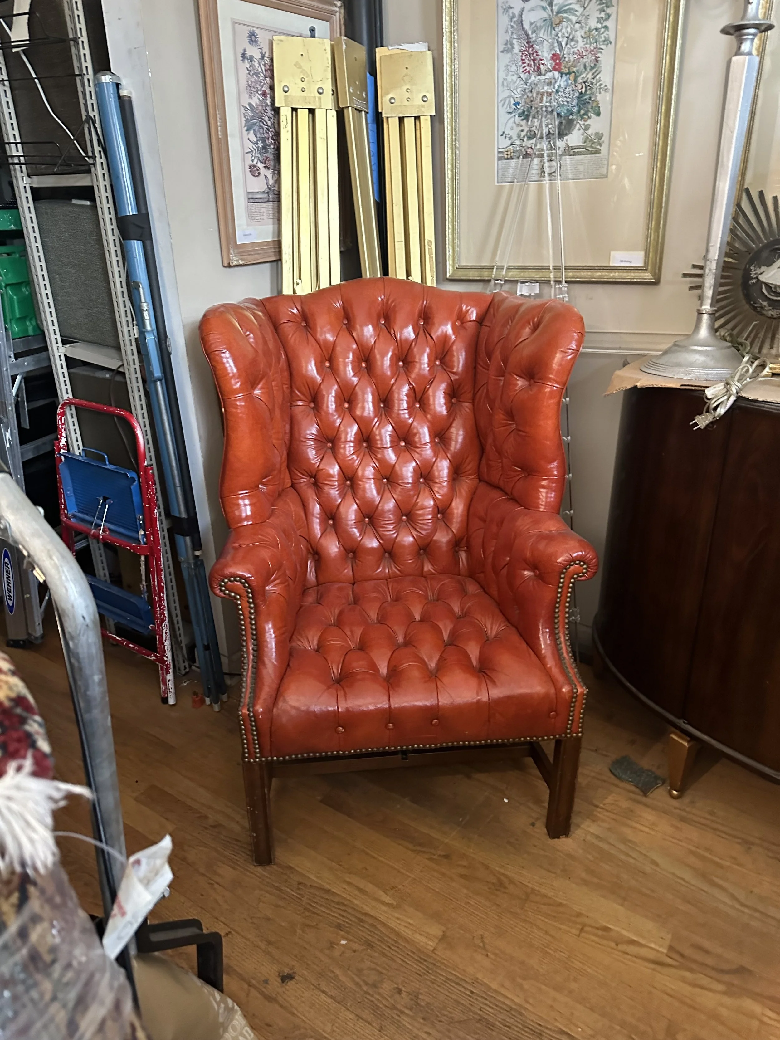 Chair- Orange Leather Armchair