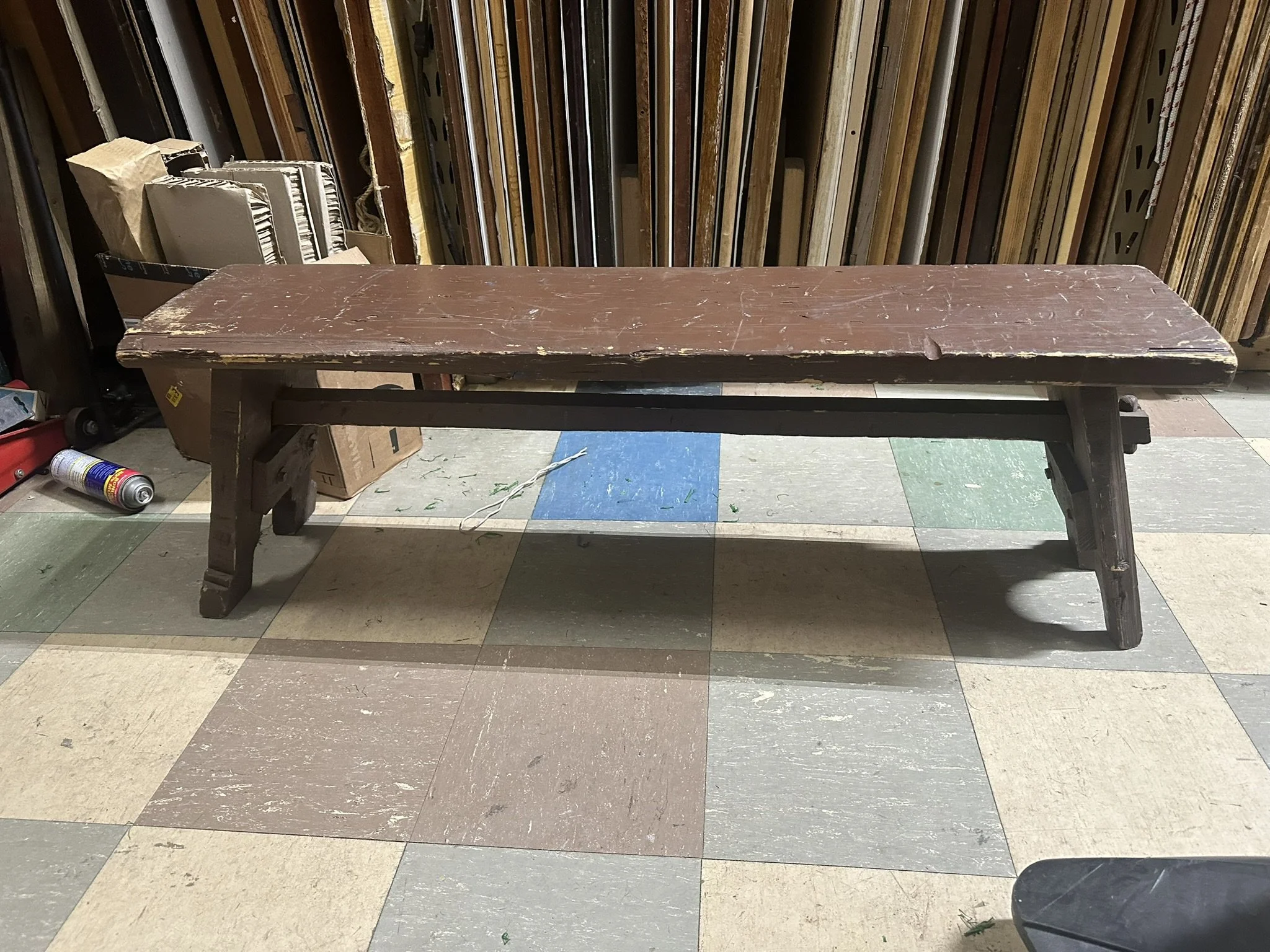 Bench- 4 ft Brown Painted Garden Bench