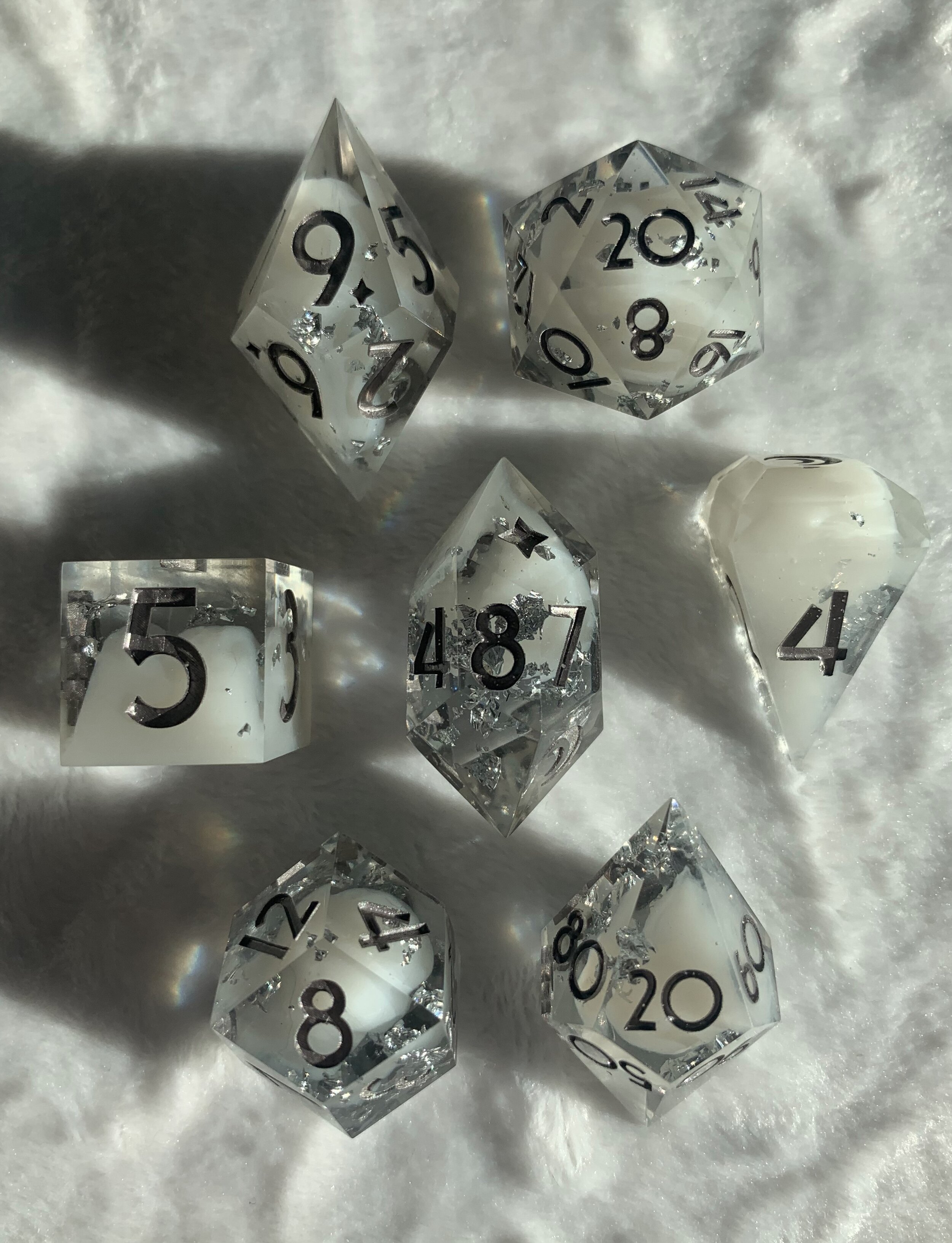 Tsushima - 7 piece polyhedral dice set by Moonbeam Menagerie