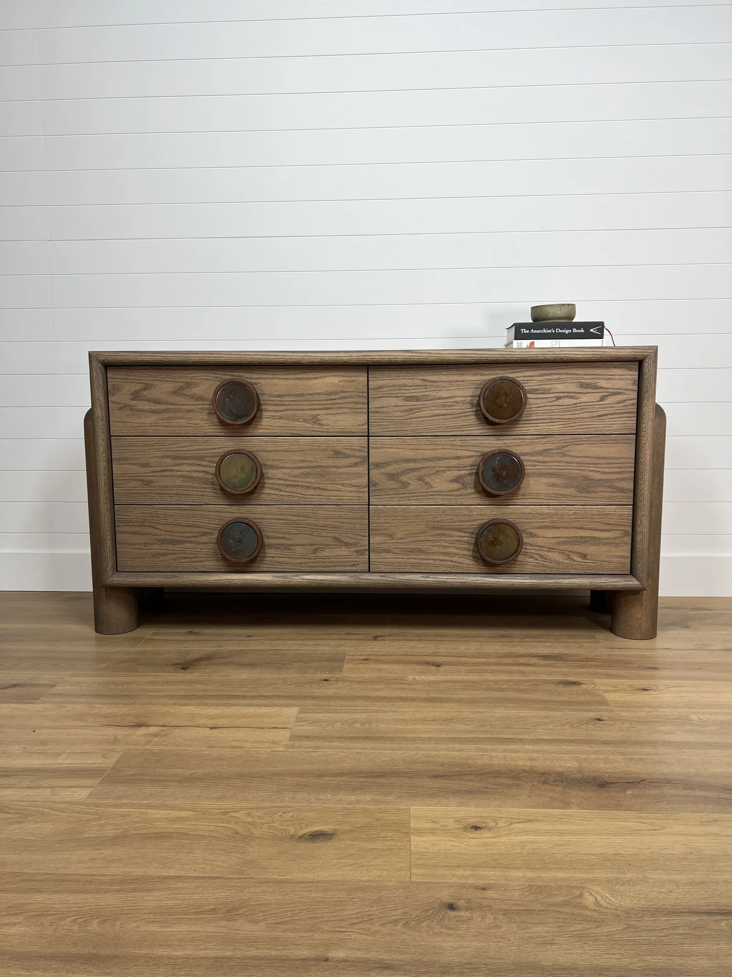 DUB2 Dresser from SLTWTR Co. white oak & walnut 6 drawer dresser