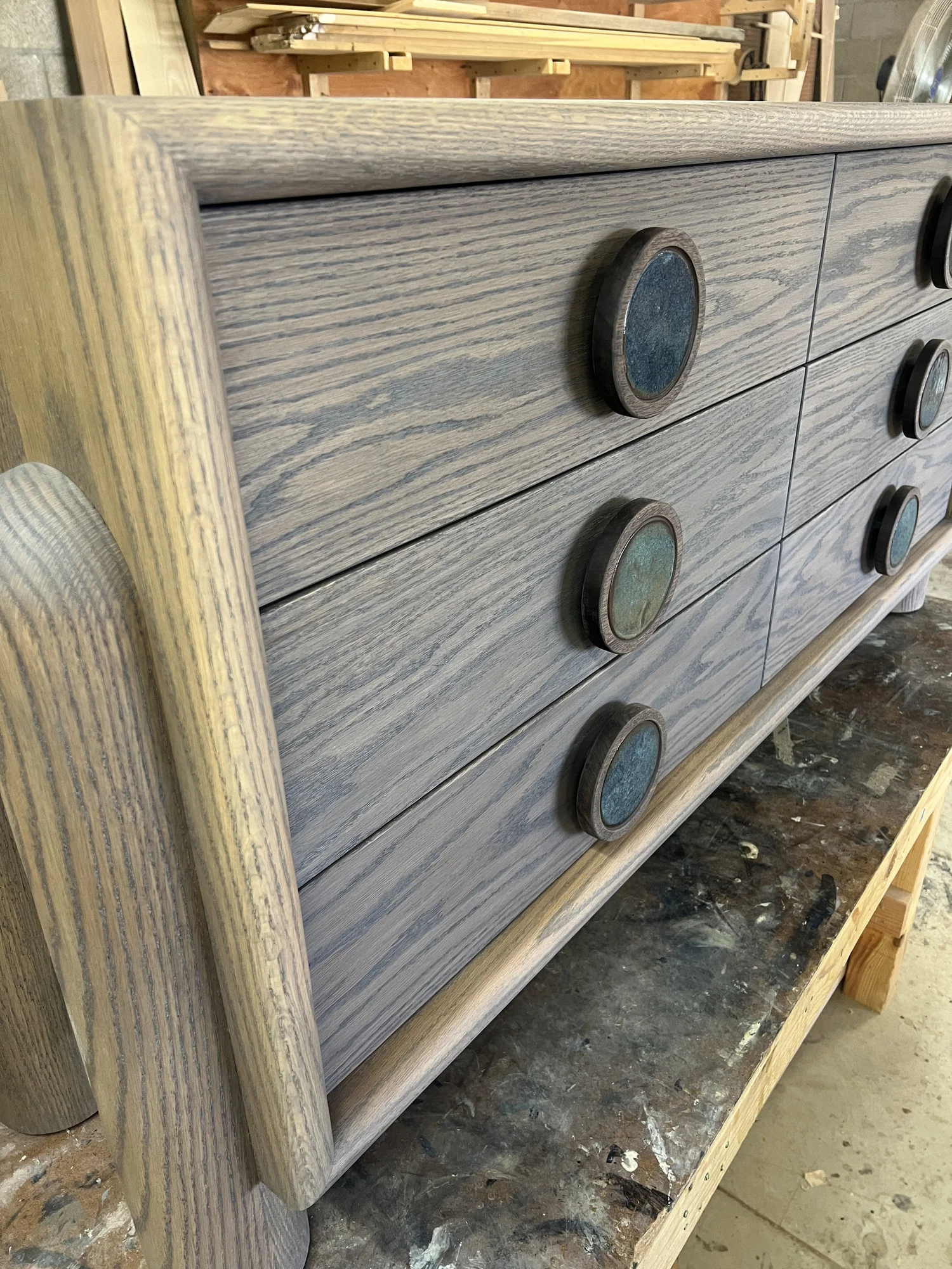 DUB2 Dresser from SLTWTR Co. white oak & walnut 6 drawer dresser