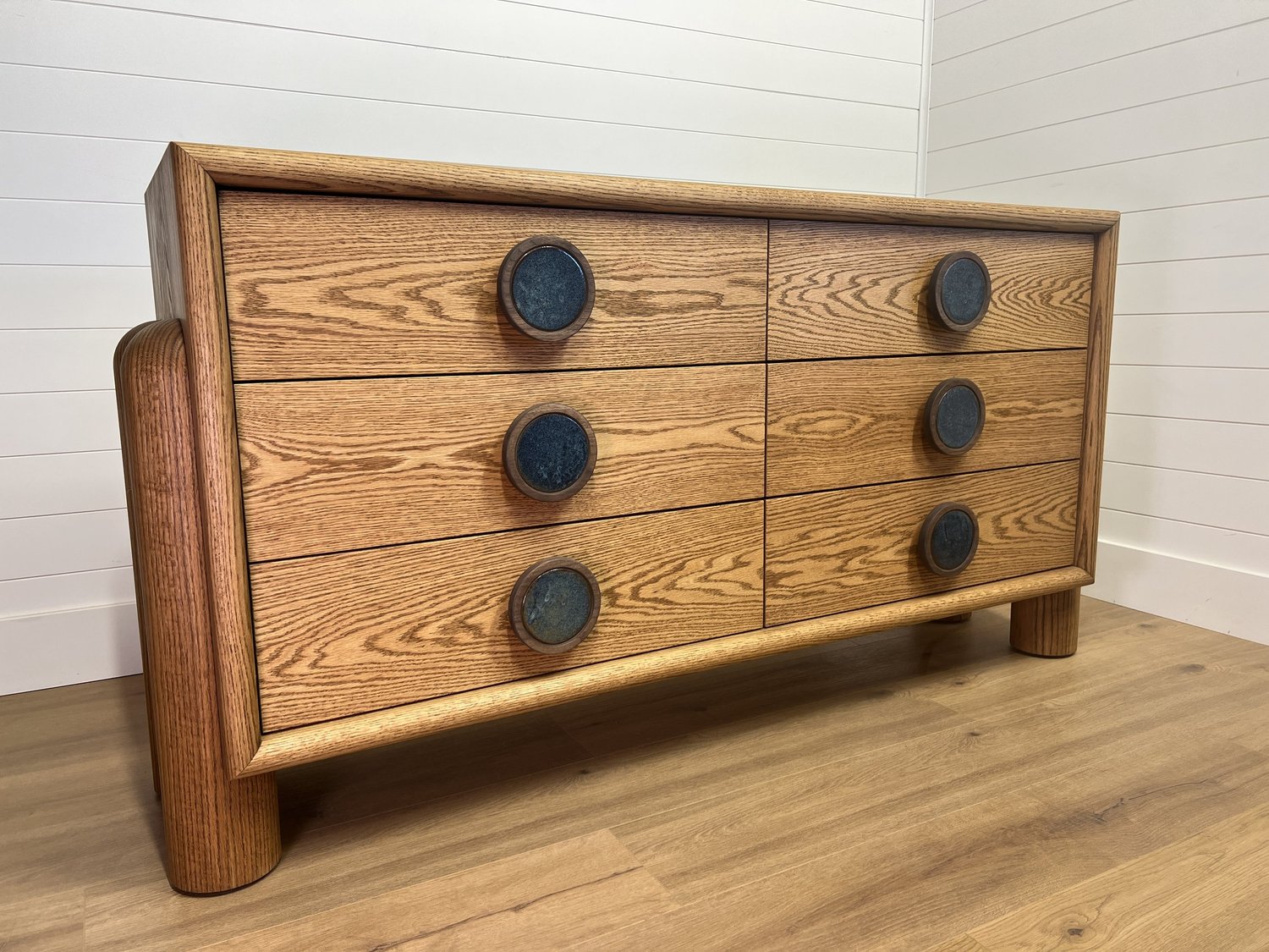 DUB2 Dresser from SLTWTR Co. white oak & walnut 6 drawer dresser