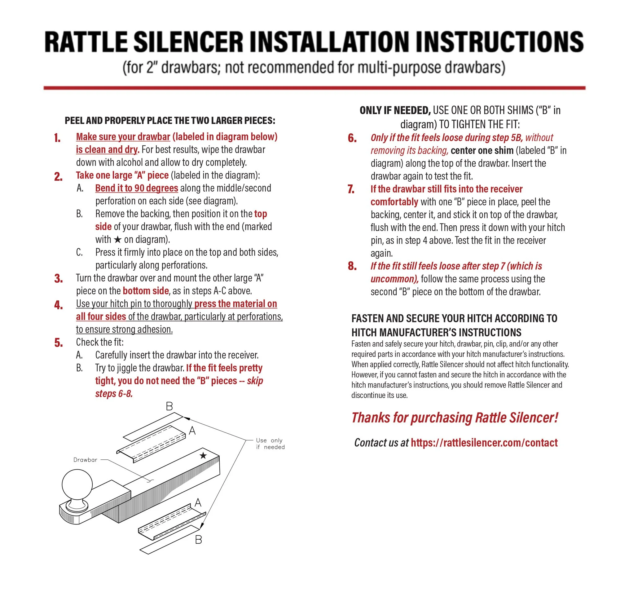 Instructions — Rattle Silencer