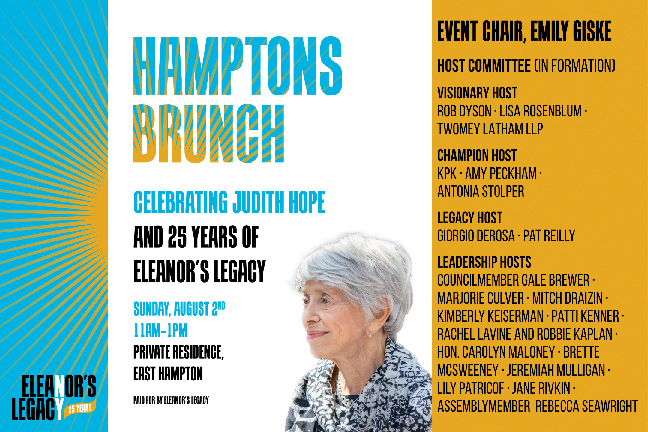 Hamptons Brunch Honoring Judith Hope