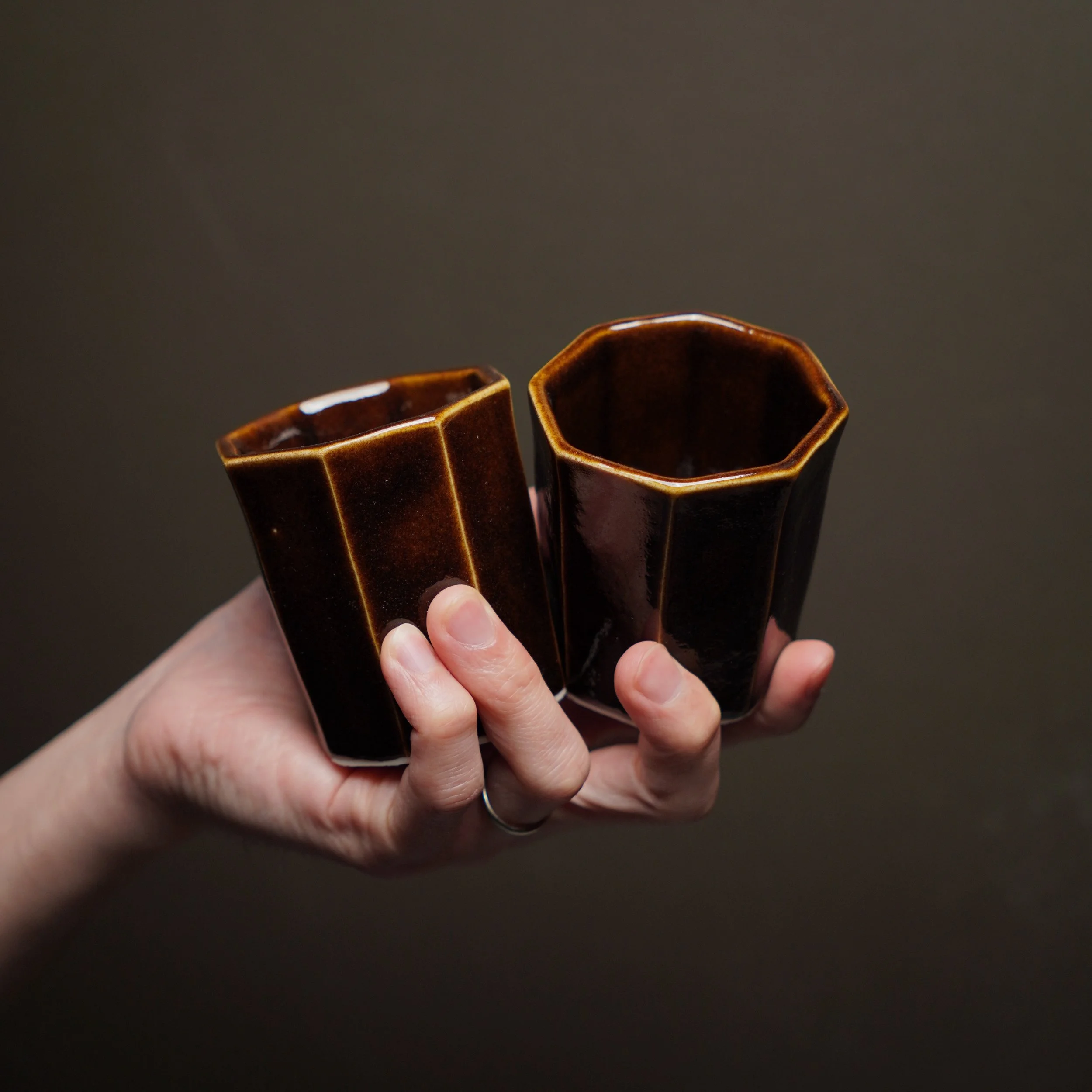 Small Faceted Cup Set