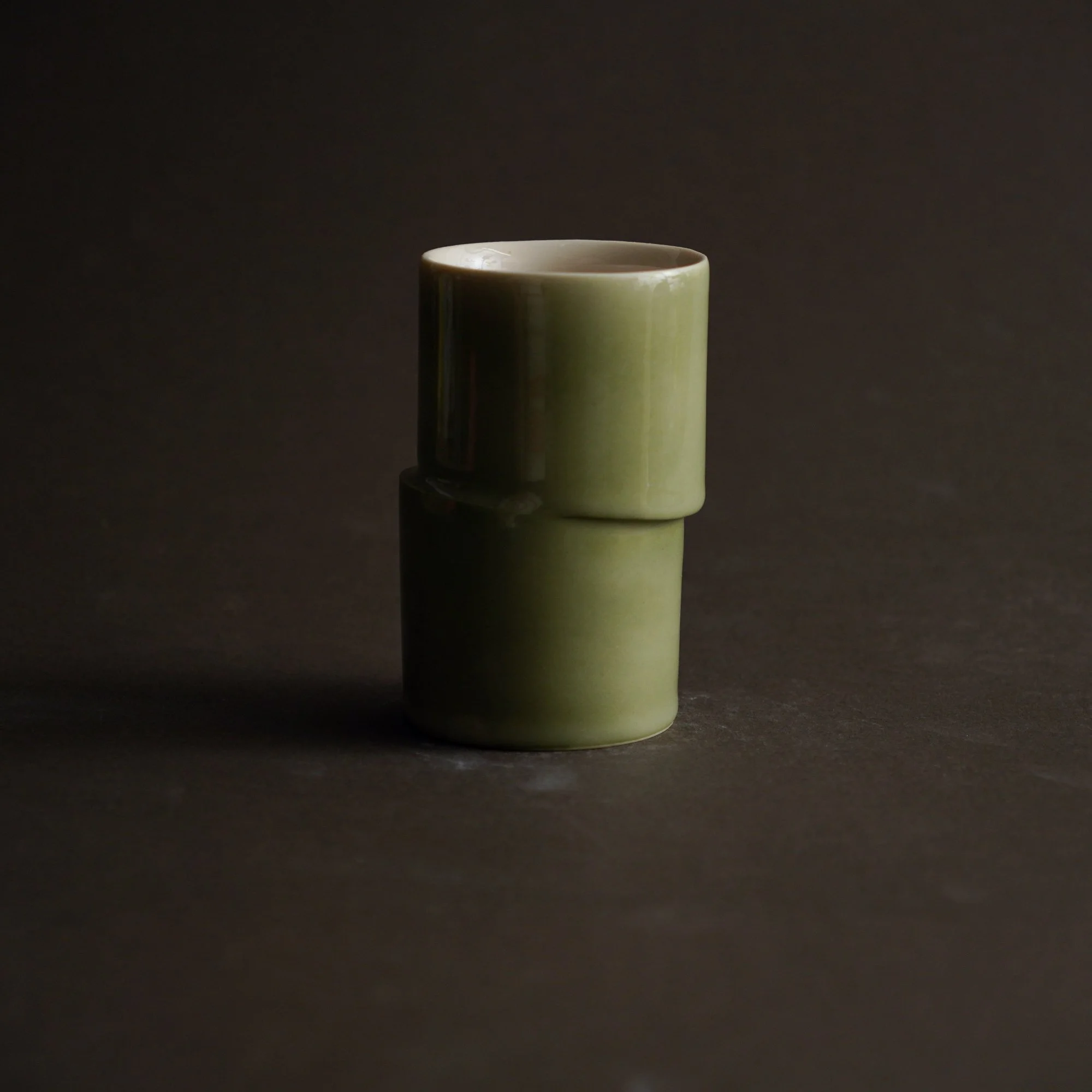 Green Offset Tall Cup