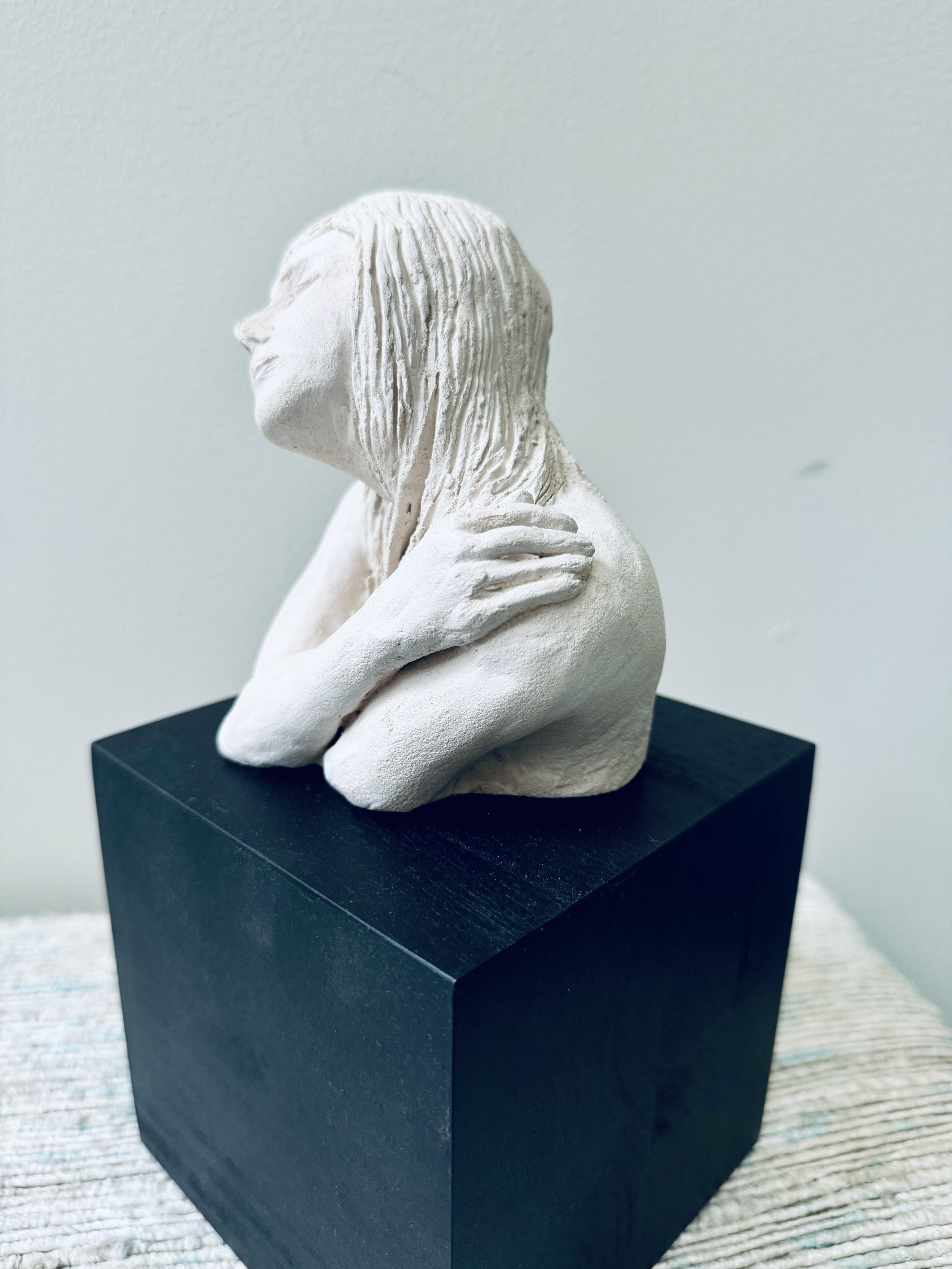 "Psyché"
Ceramic (5" tall) on ashwood pedestal, 2024