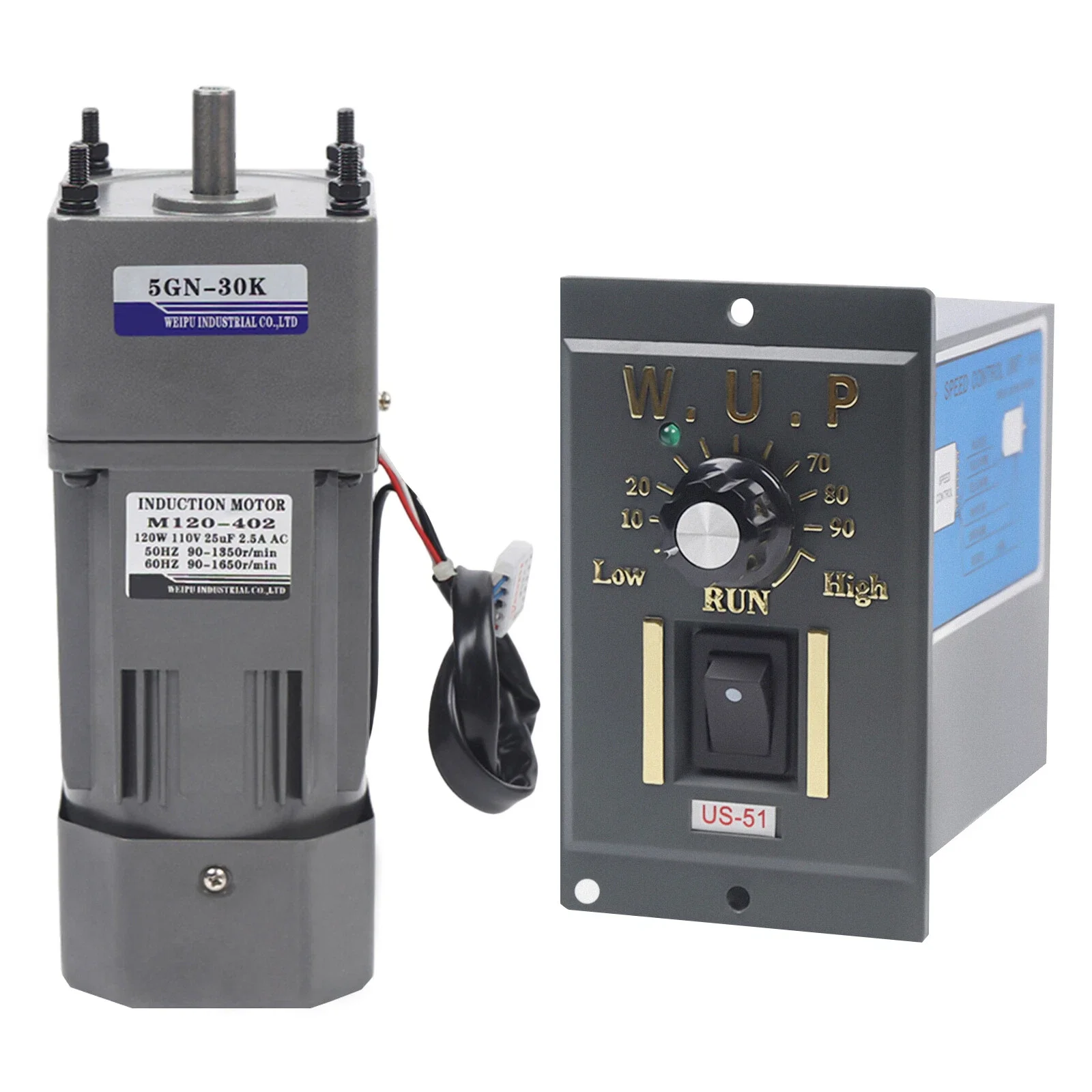 buy me a 1:30 0-45RPM Gear Motor Electric+Variable Speed Reduction Controller 120W AC110V