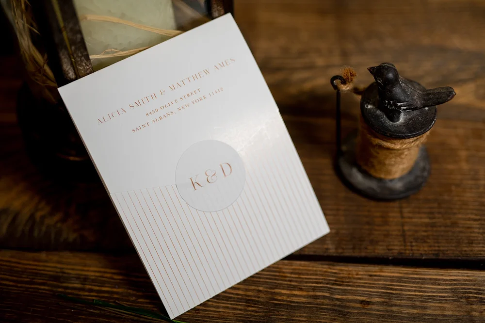 Sketch Floral Seal and Send Wedding Invitation