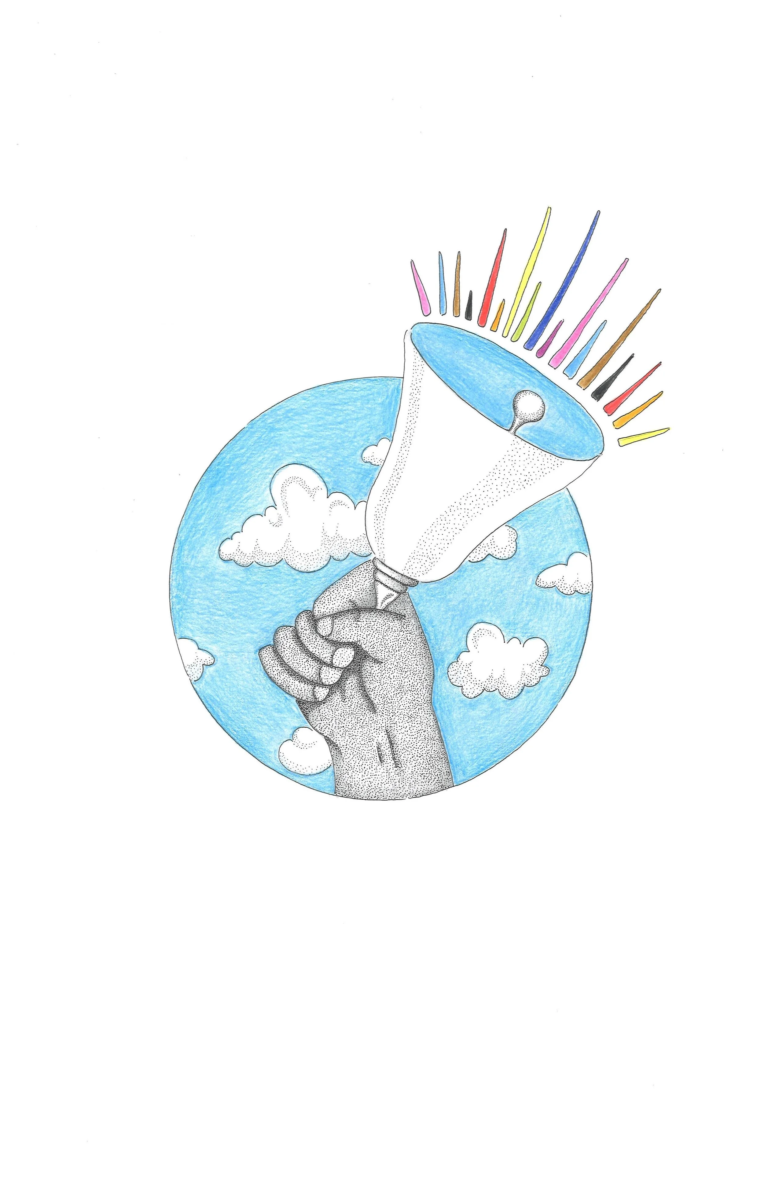 "Ring of Truth" Colored Pencil & Ink, 2020