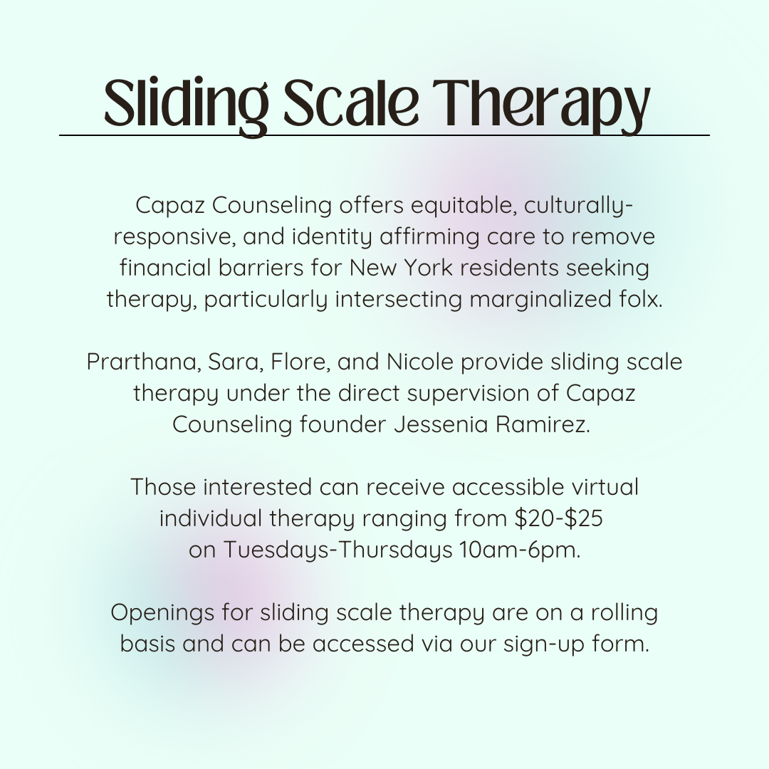 Sliding Scale — Capaz Counseling