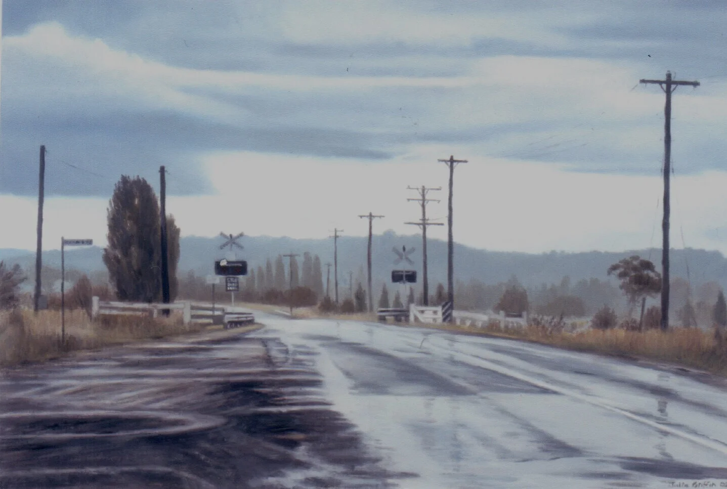 2002 Uralla railway crossing 62x93cm