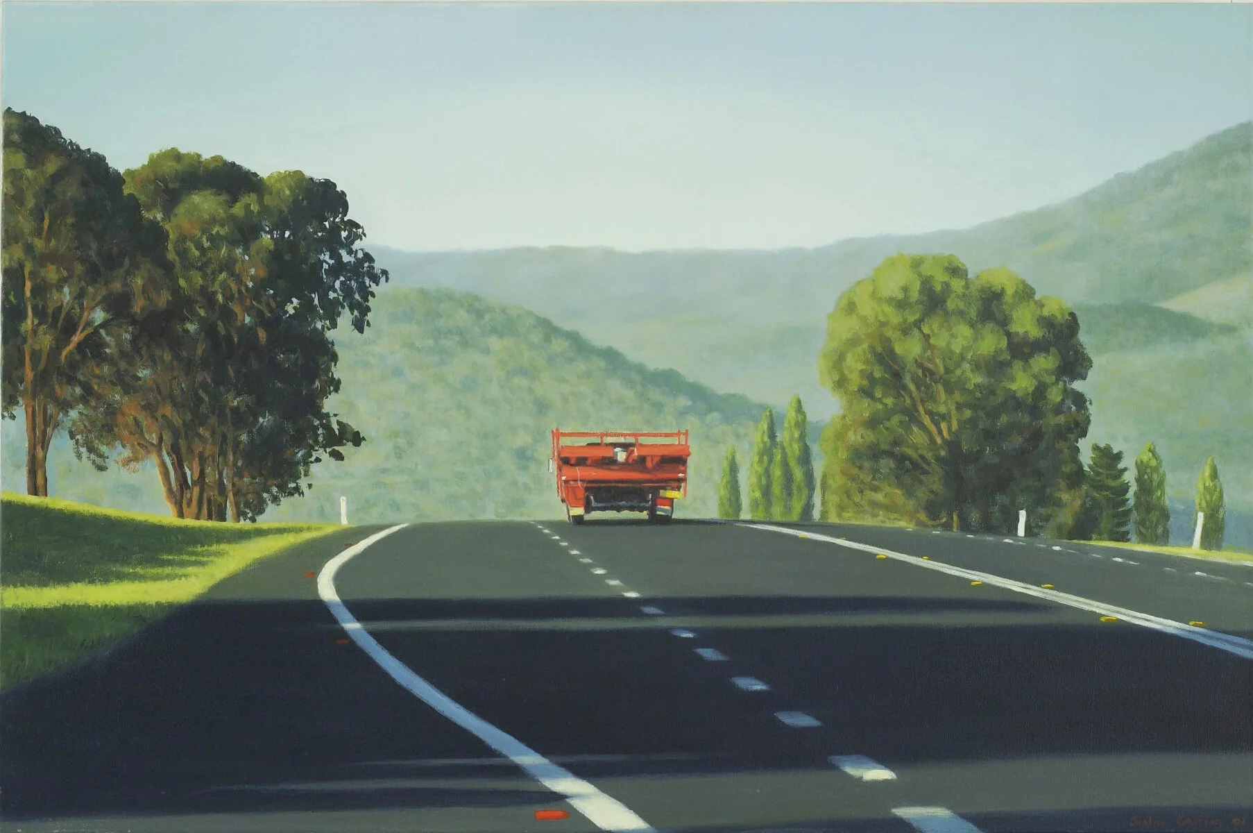 2001_Red_Truck_near_ the_Moonbi_Hills_61x92cm