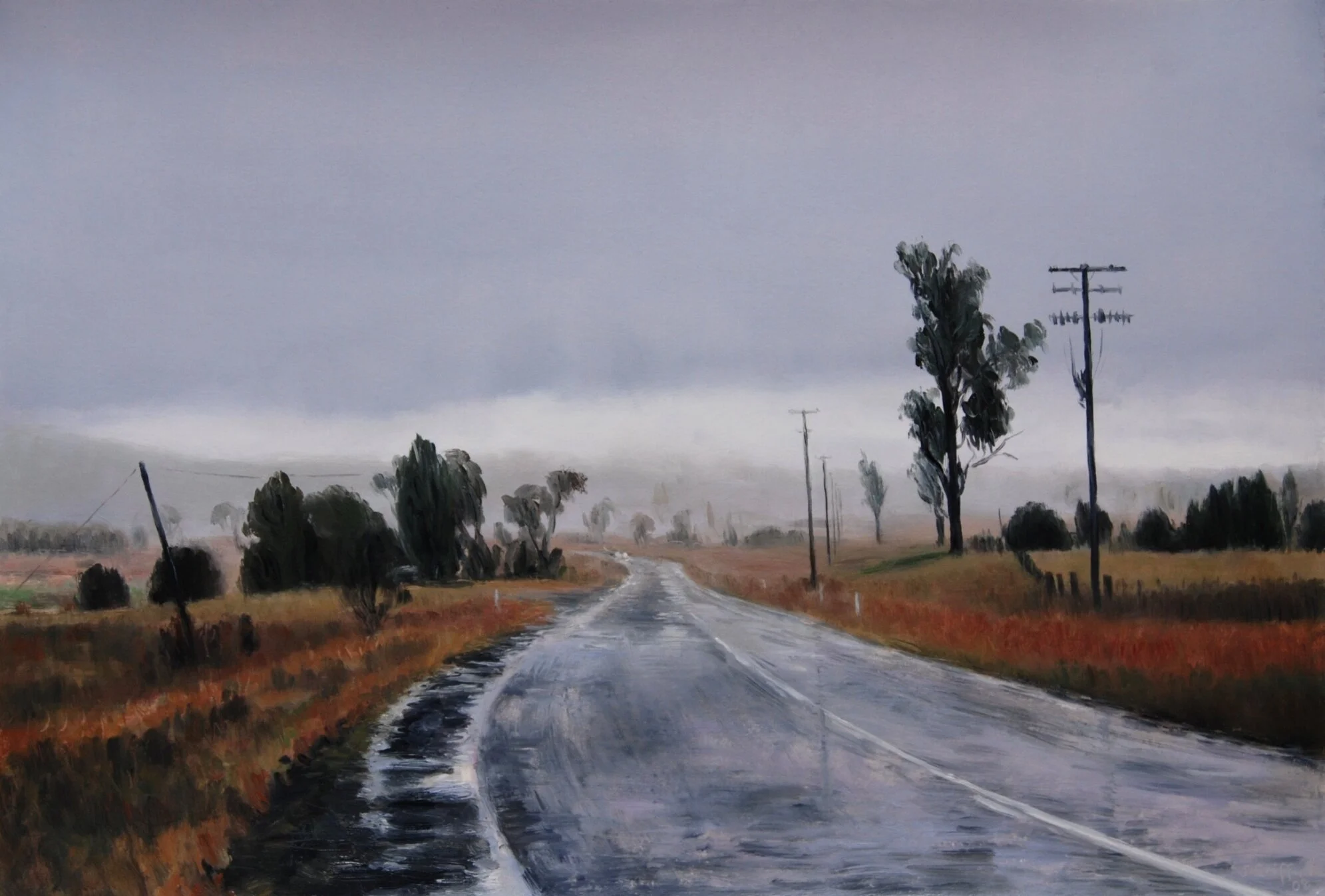 2008_Rain_on_Uralla_Road_38x56cm