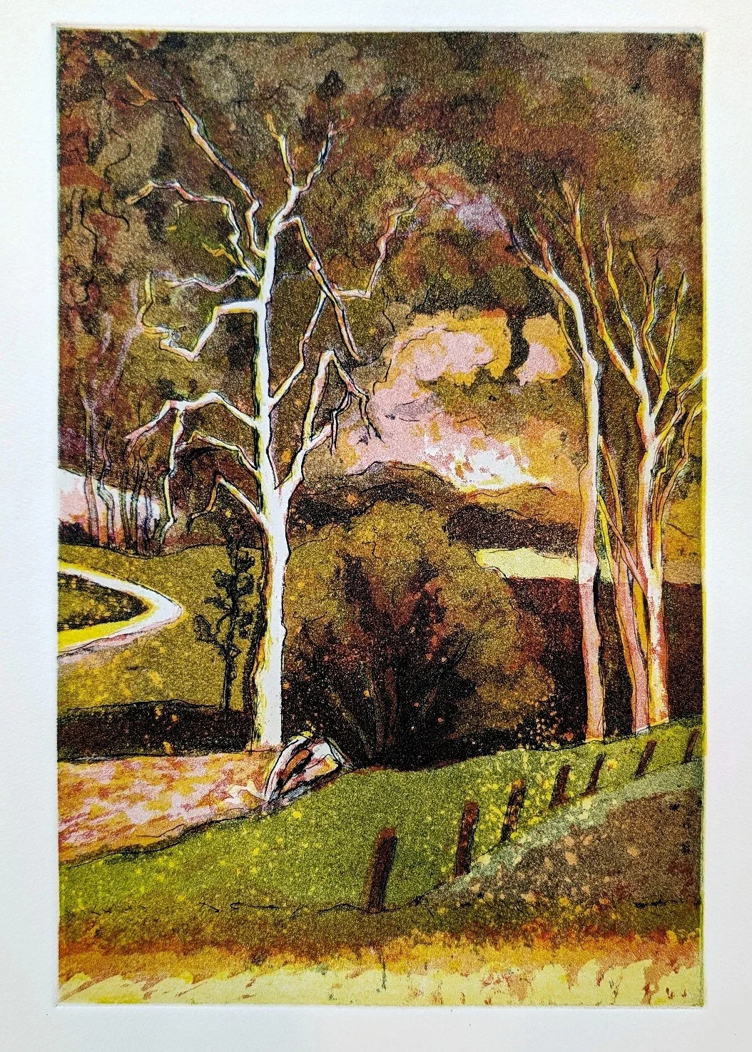 2025 View from the Verandah-30x20cm-3 plate etching