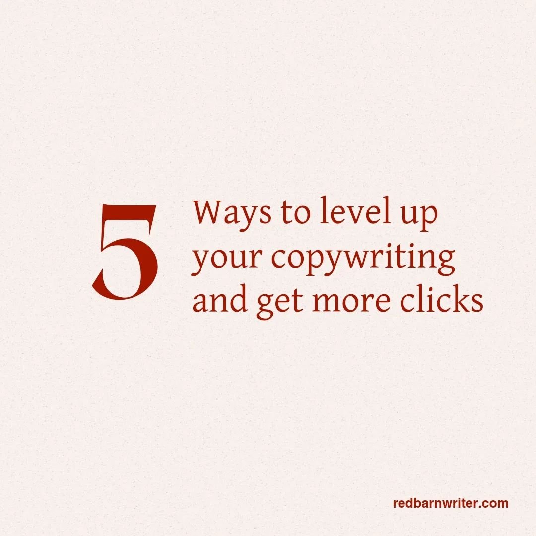 Here are five ways to level up your copywriting to get more clicks. 

I do these things in my client work daily. And damn, they work. 

I regularly see click-through rates of 5 to 10 percent in email marketing (industry standard is 3 percent across a