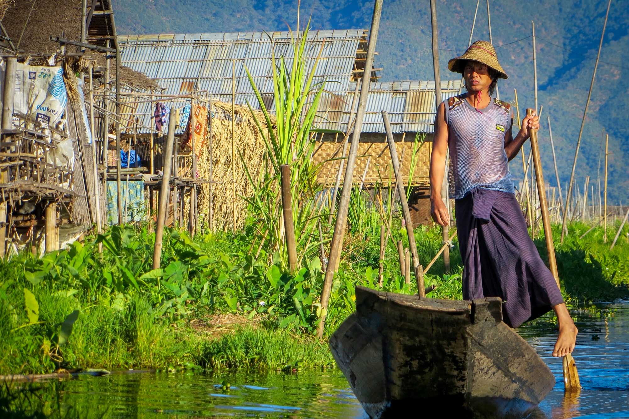 Inle Lake Man in Motion (Myanmar)