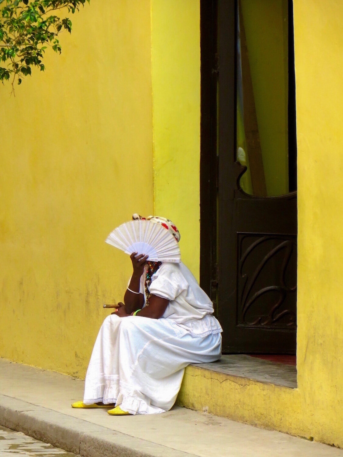 Woman behind fan in Havana, Cuba Geo-portrait_©HowardWolff-4.jpg