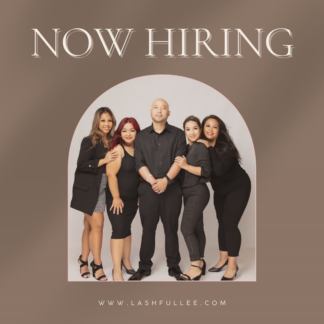 Calling all BEAUTICIANS 🤍 

We are expanding our team &amp; we invite YOU to apply! Visit our website to apply now 📝

💻 www.lashfullee.com 

#nowhiring #jointheteam