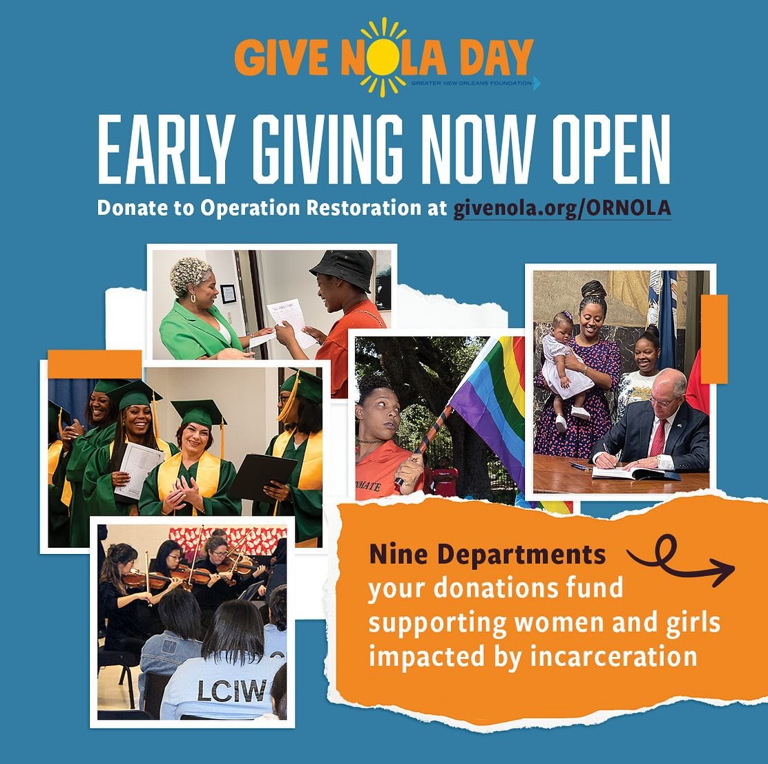 #GiveNOLA Early Giving starts today! 🌟 How your donations make a difference:

$25: Funds a ride to/from work for one client
$100: Covers groceries for an entire family
$300: Provides Rapid Response funding for one client

Your generosity transforms 