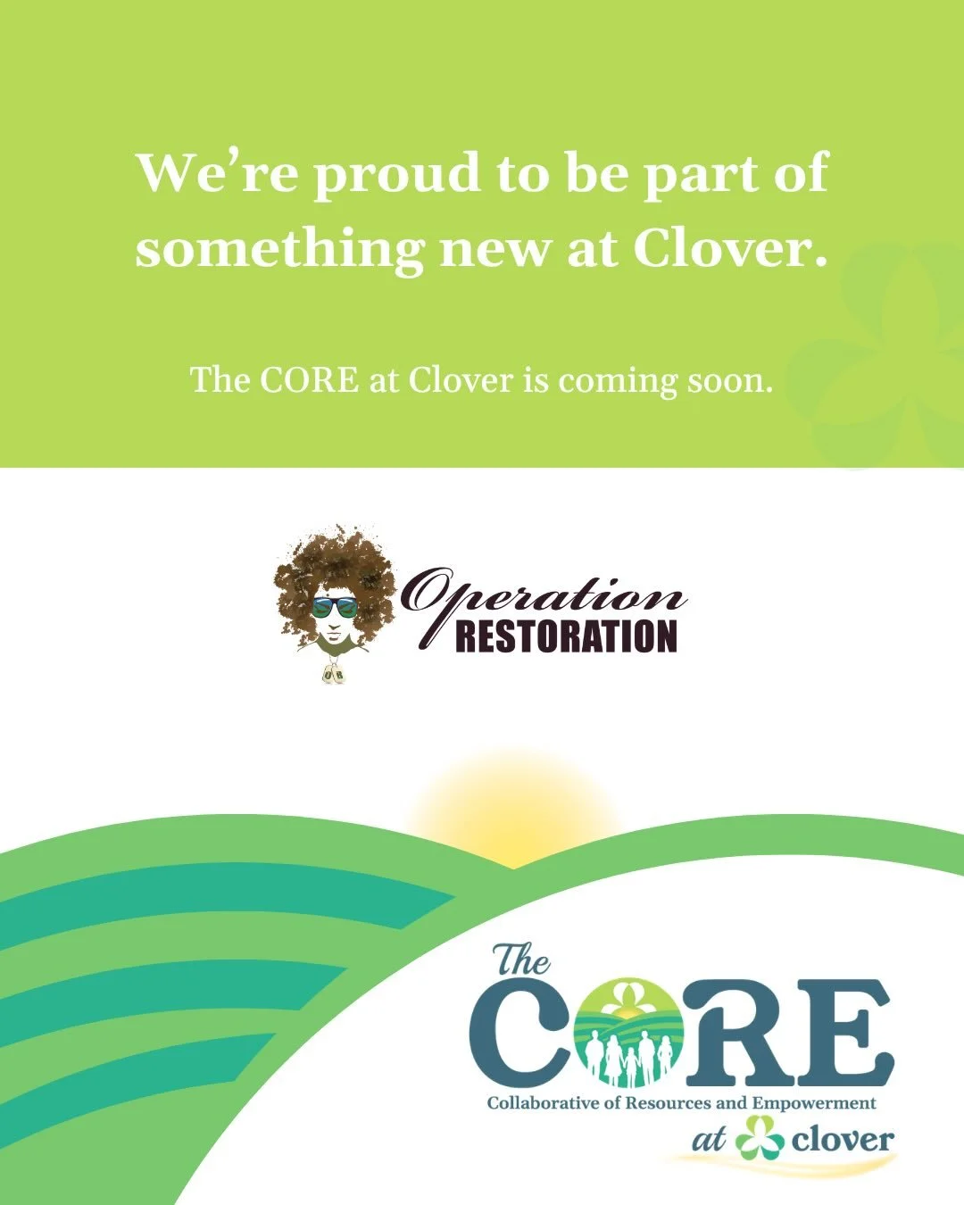 We&rsquo;re proud to be part of something new at @CloverNewOrleans.

The Collaborative of Resources &amp; Empowerment (CORE) brings trusted community partners together in one location to make support easier to access for families across New Orleans.
