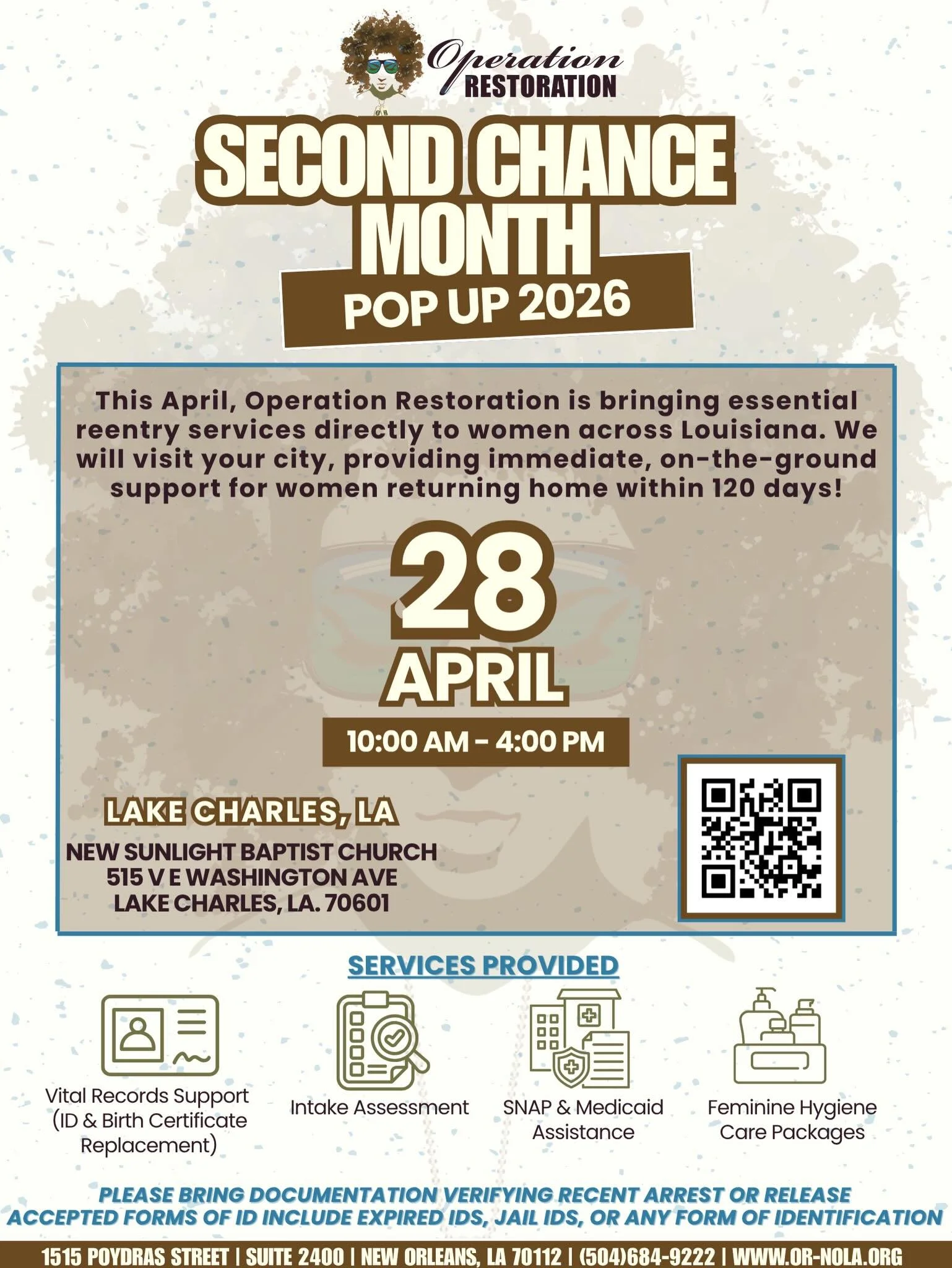Lake Charles&hellip; we&rsquo;re here 💜✨

The Second Chance Pop Up is LIVE today!

Pull up and tap into 👇🏽
🧷 FREE diaper distribution
✨ Intake support
🪪 ID + birth certificate assistance
📝 SNAP &amp; Medicaid help
🚗 Transportation resources
🧺