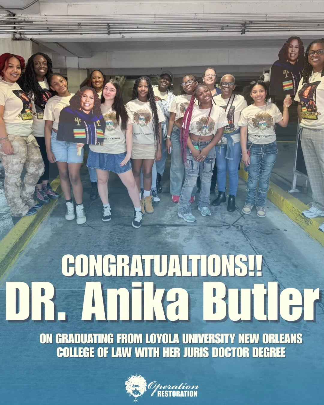 Congratulations to Dr. Anika Butler, Operation Girls Specialist at Operation Restoration￼, on graduating from Loyola University New Orleans College of Law with her Juris Doctor degree ⚖️🎓✨

We are SO proud of you and even more proud that our Operati