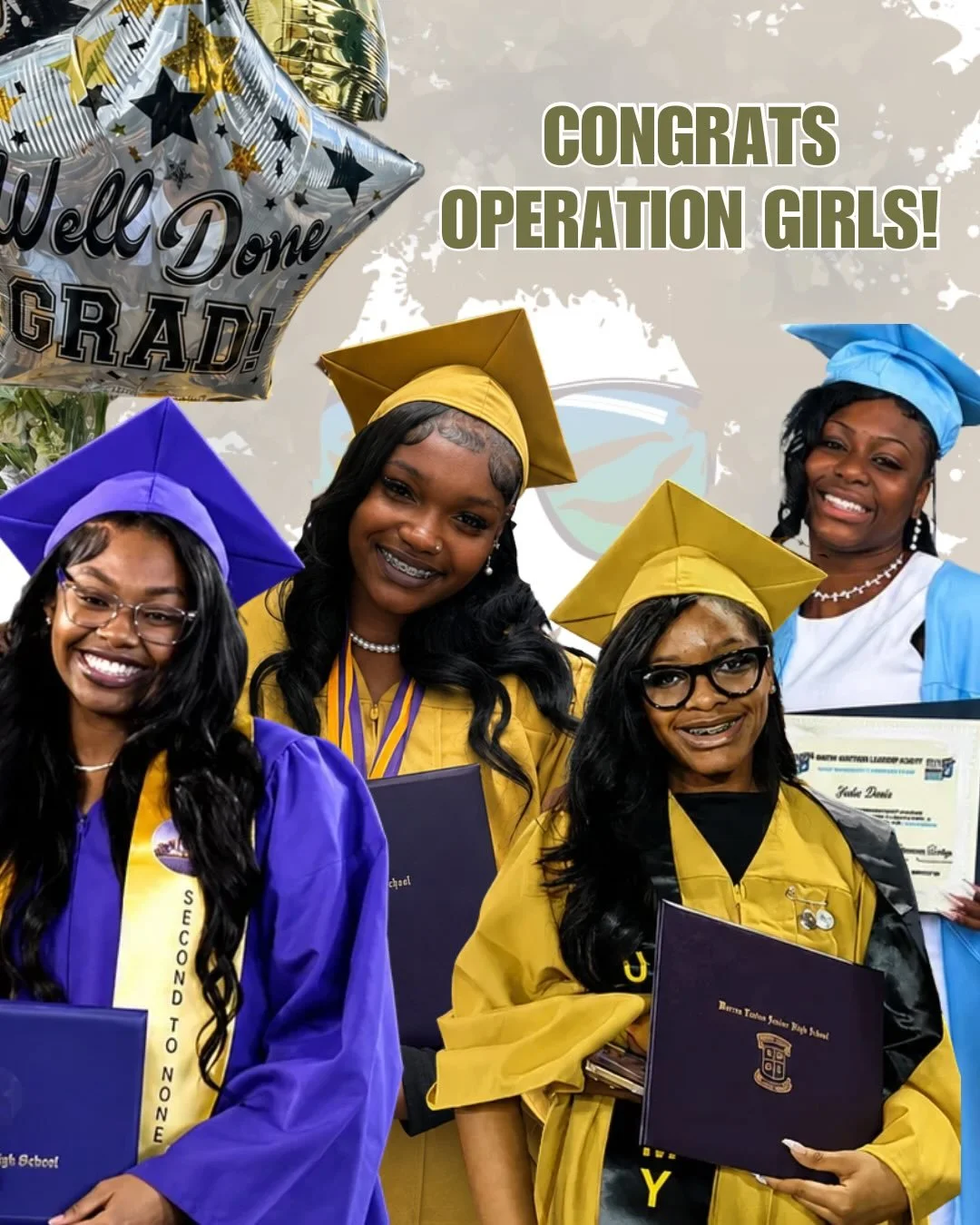 Congratulations, girls! Your OR family is proud of you always 🎉🎓

Please help us celebrate:
✨ Kace Toliver, graduate of Edna Karr High School
✨ I&rsquo;Janae Barnes, graduate of Warren Easton Charter High School
✨ G&rsquo;yanni Vickers, graduate of